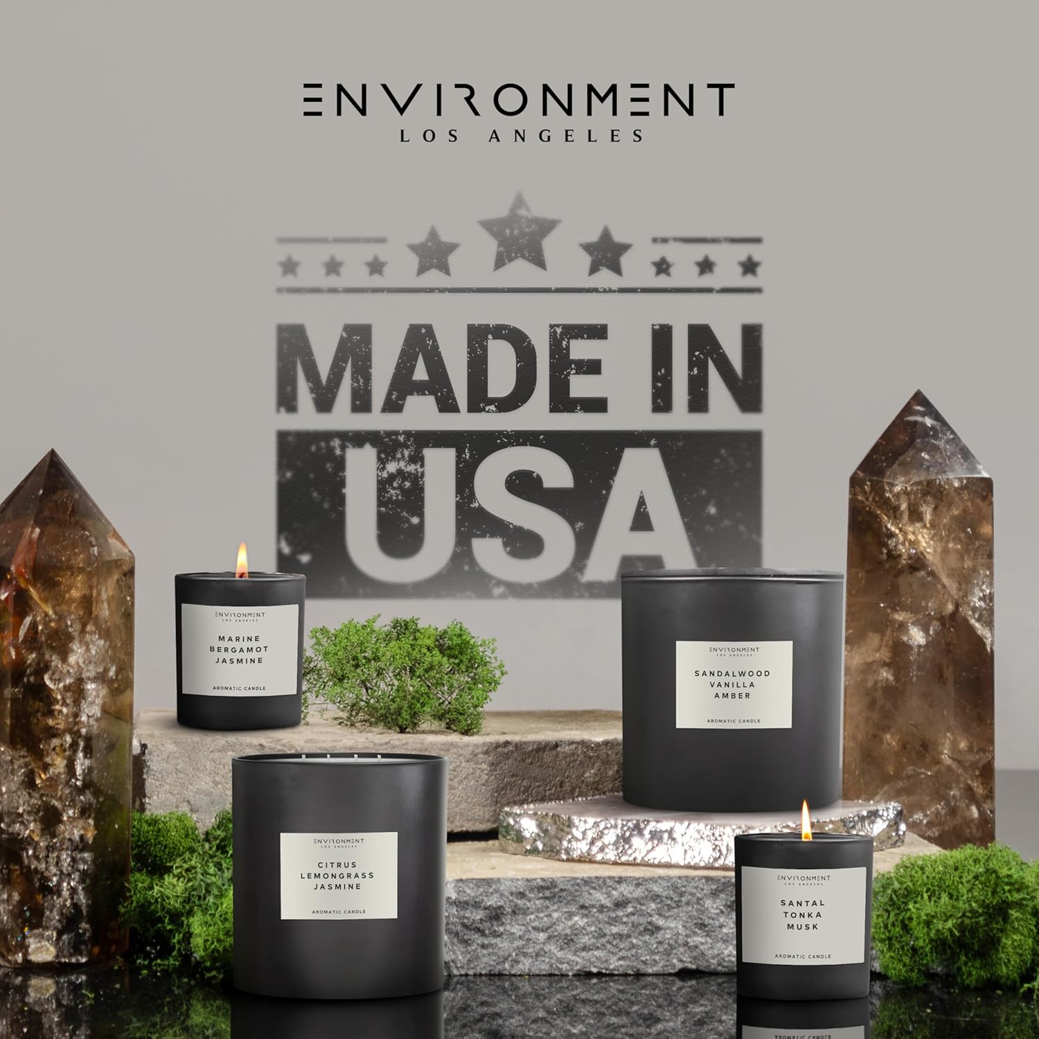 Stone Candles Environment Inspired by LHomme Candle 55oz Luxury Coconut Apricot