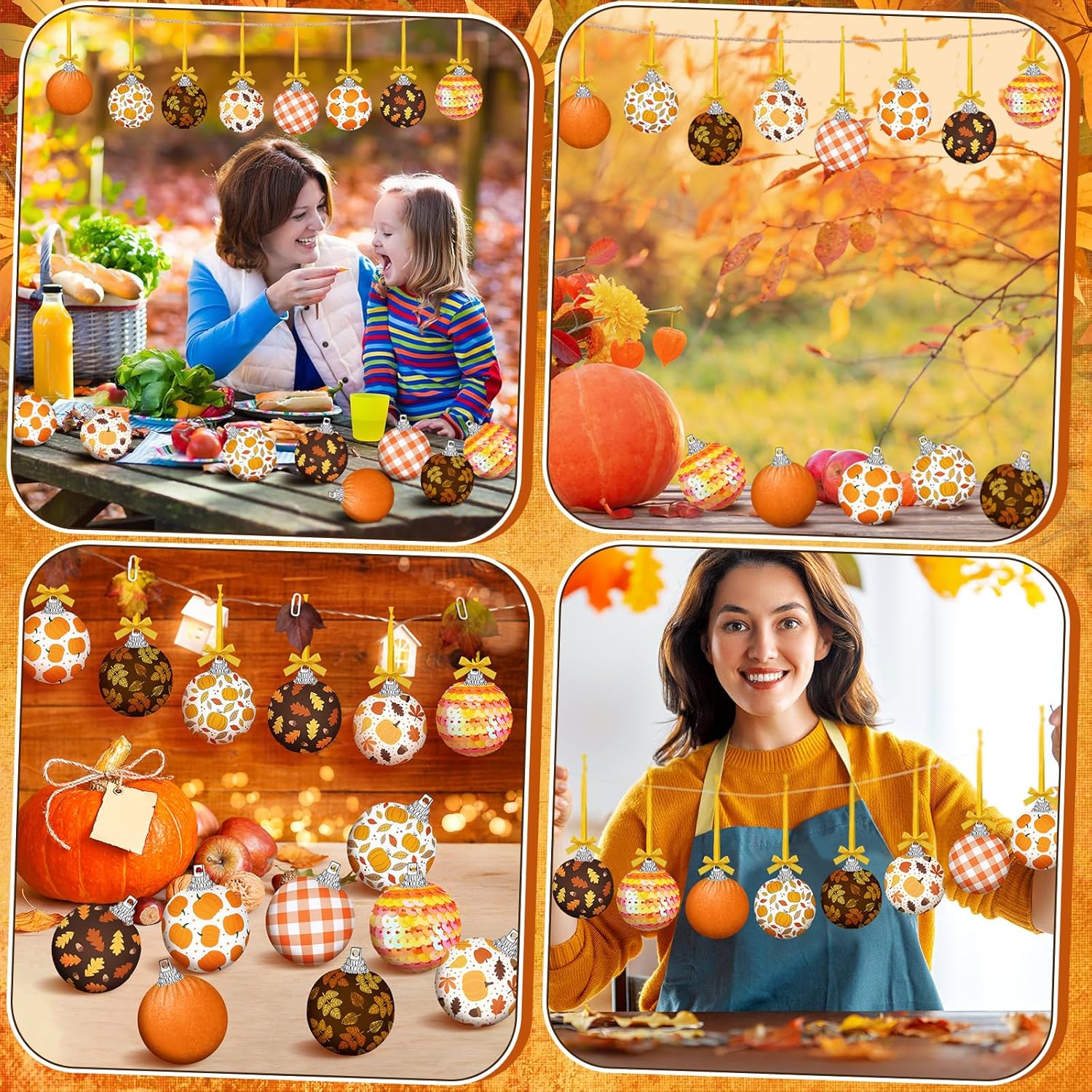 Blosssound 16 Pcs Autumn Tree Hanging Decorations