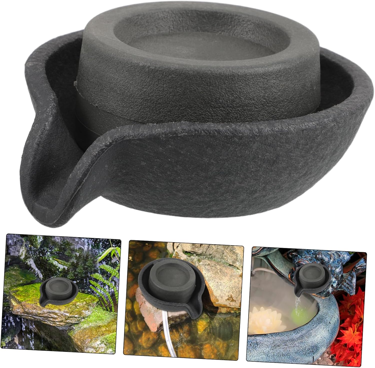 Decorative Tabletop Water Fountain with LED Light for Home Office Ambiance