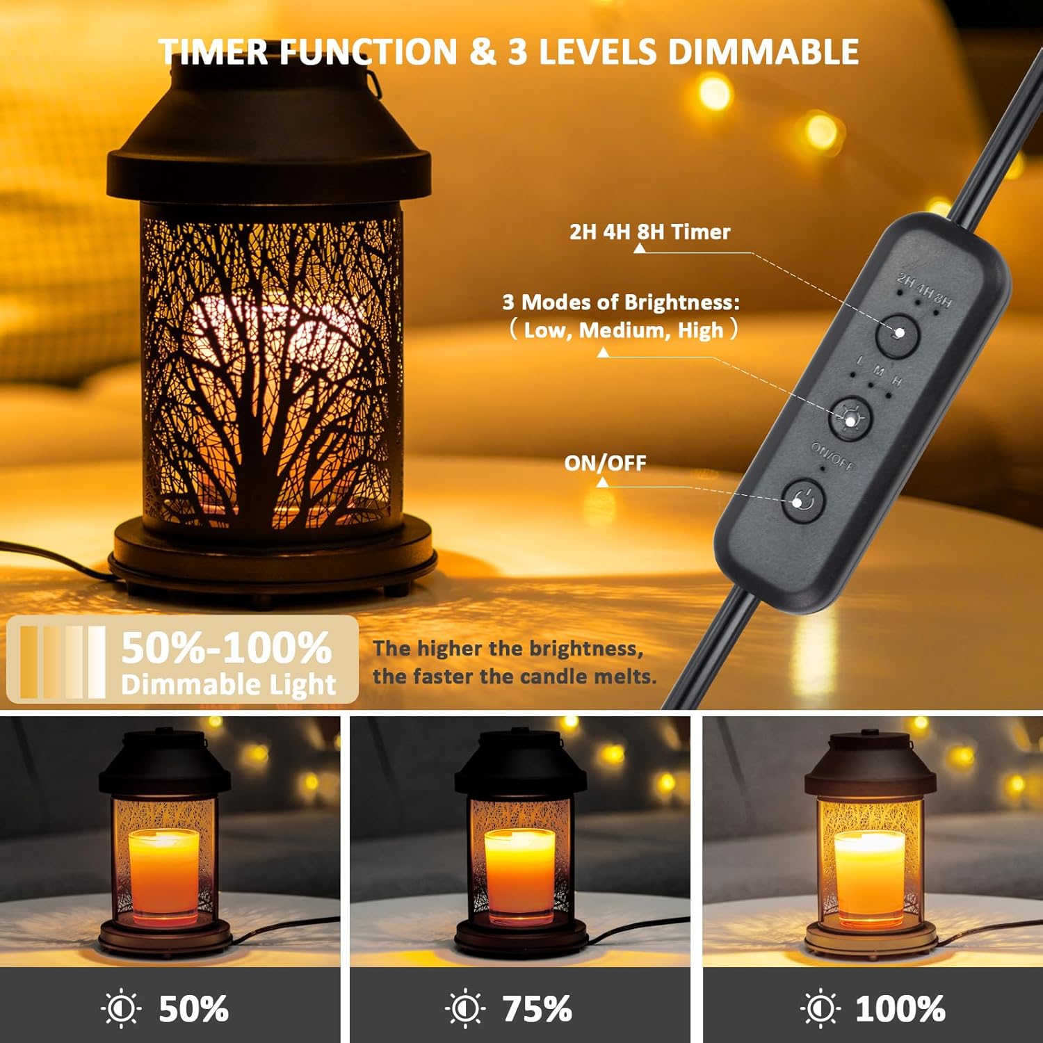 Dialans Candle Warmer Lamp with Timer and Dimming