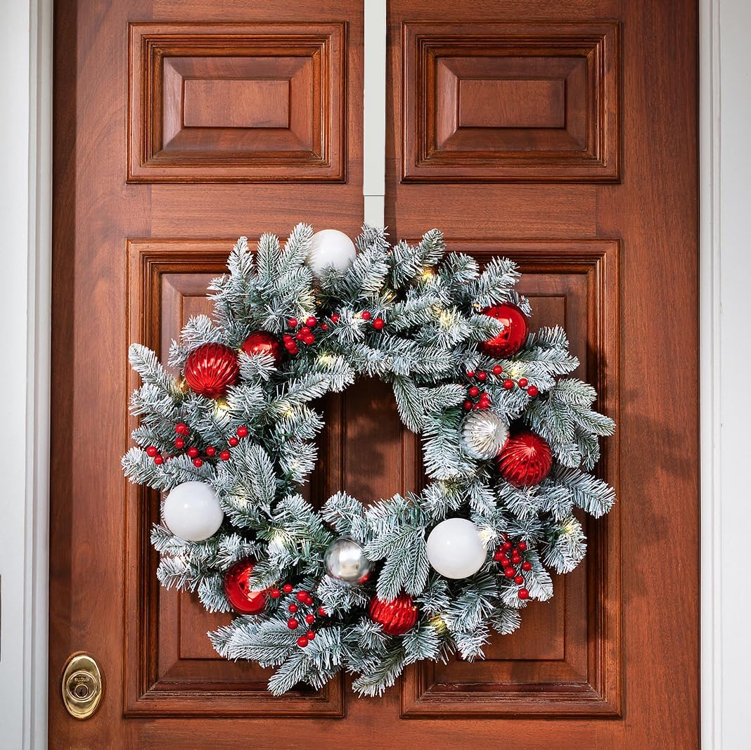 Haute Decor Adjustable Wreath Hanger Matte White