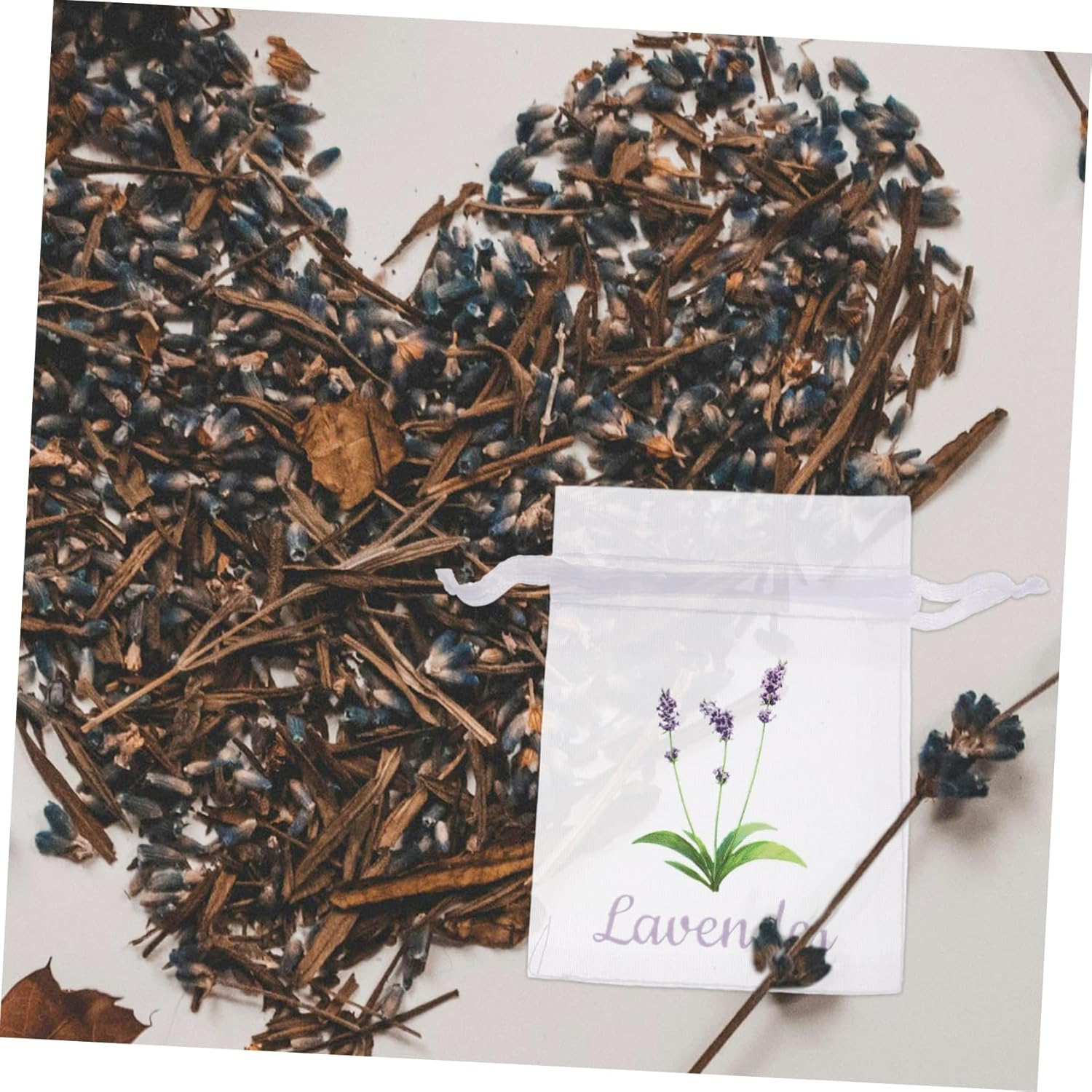 Garneck 20pcs Lavender Sachet Bags Empty Drawstring Mesh Pouches for Herbs and Dried Flowers Refillable Storage