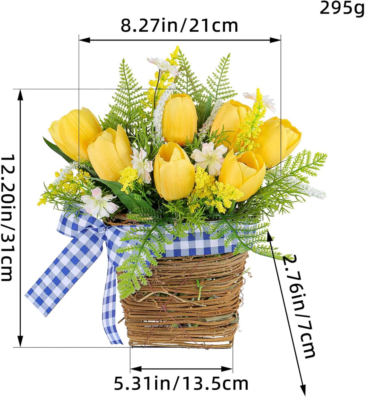 Artificial Hanging Flowers Basket Wreath Decor