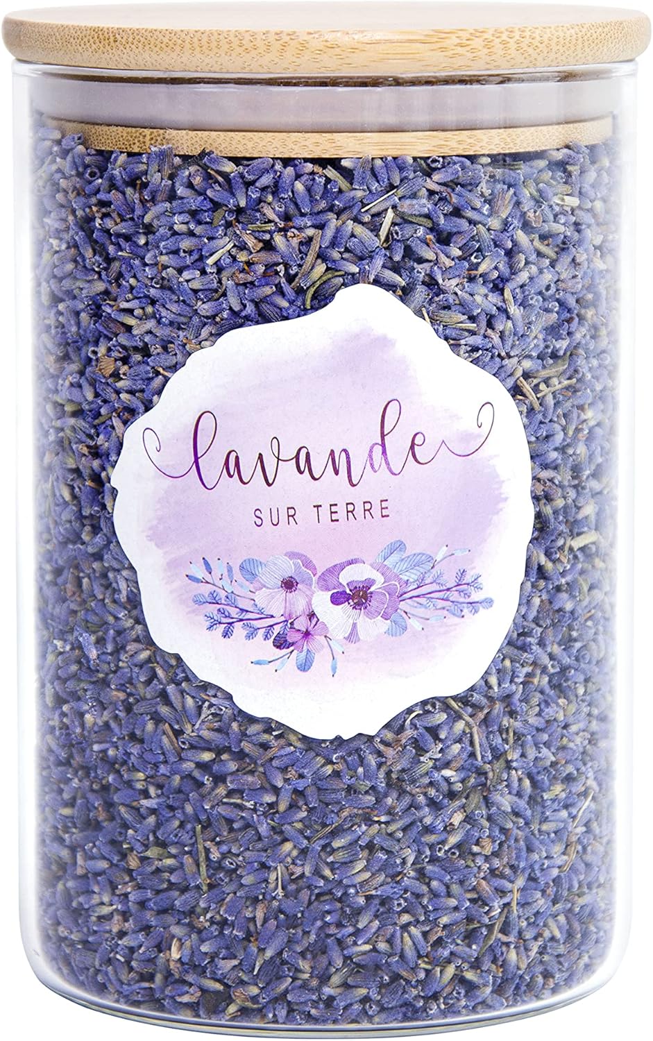 4 Cups Lavender Flower Buds in Small Glass Bottle