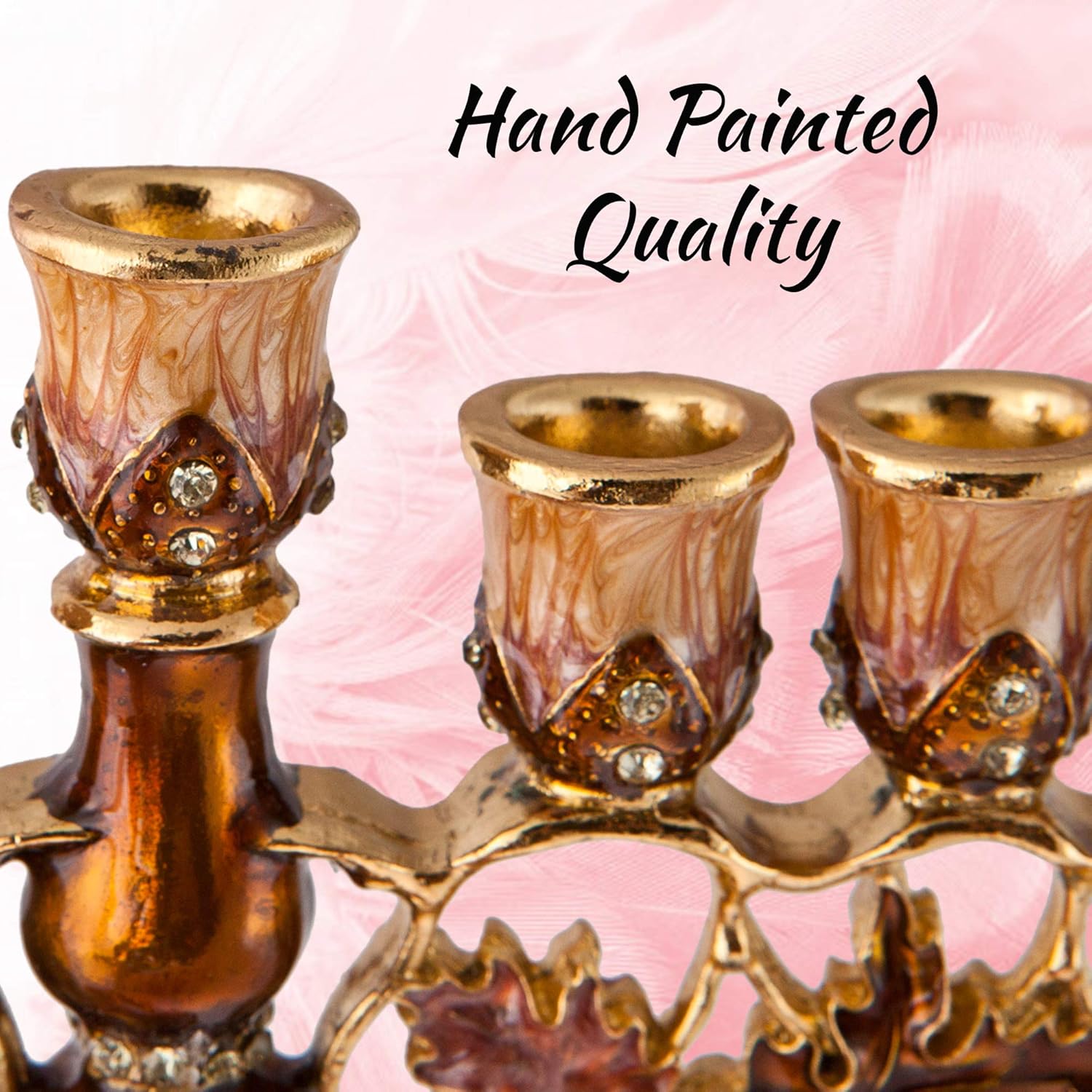 Matashi 725 Inch Tall Hand Painted Enamel Menorah