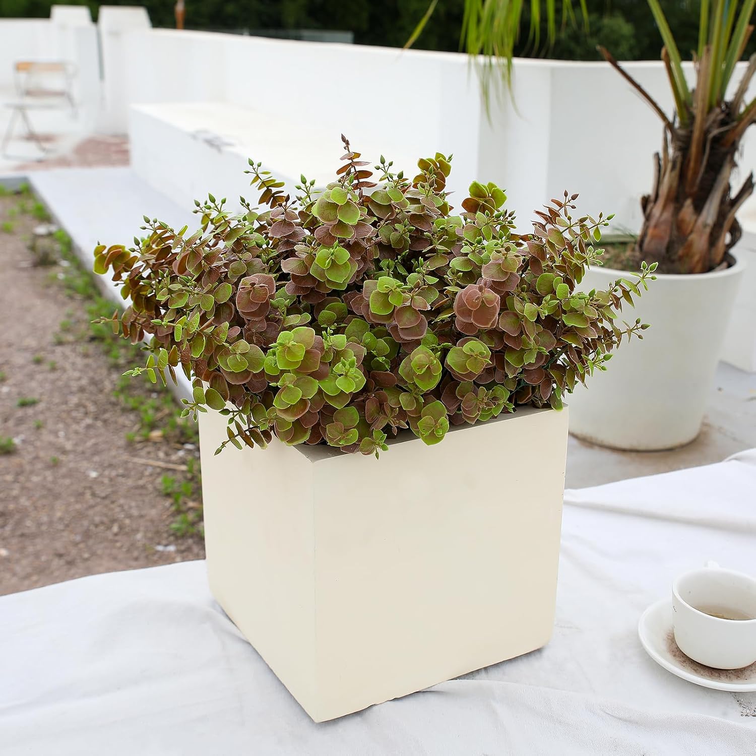 Artificial Fall Eucalyptus Plant 8PCS Outdoor Decor