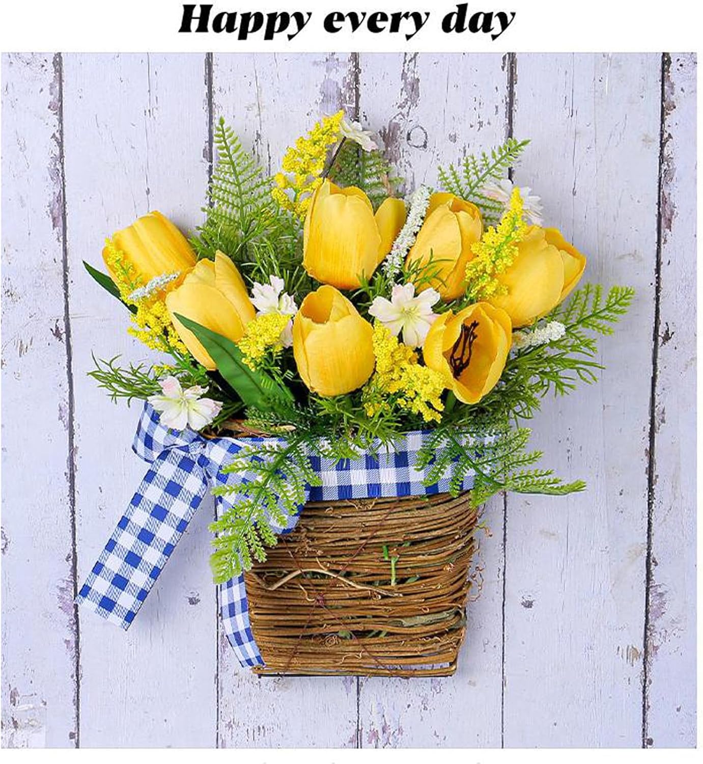Artificial Hanging Flowers Basket Wreath Decor
