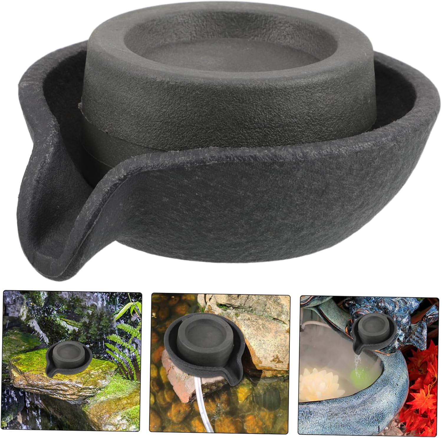 POPETPOP Rotating Millstone Tabletop Fountain with Continuous Flow