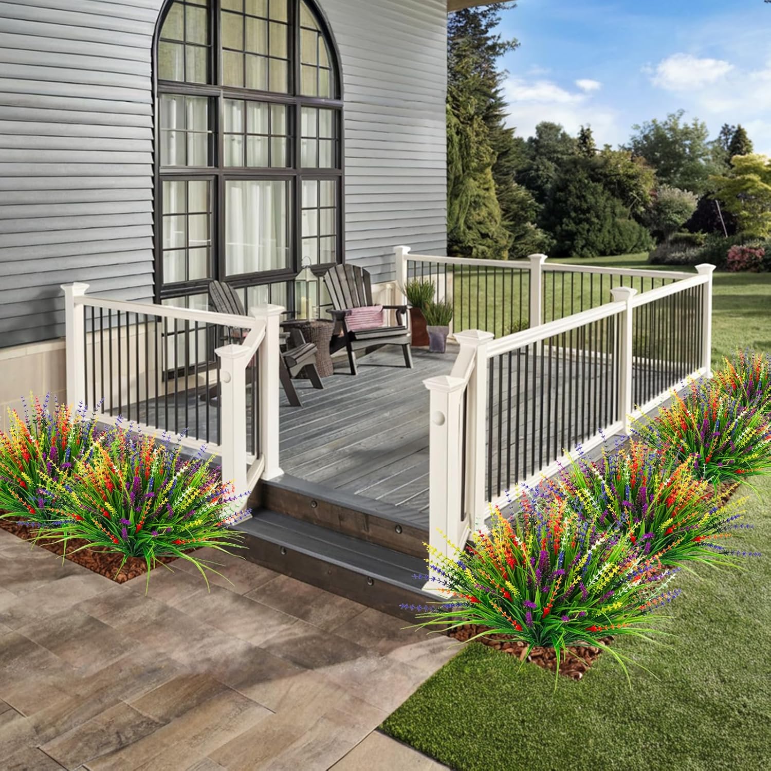 36 Pcs Artificial Plants Outdoor with UV Resistance
