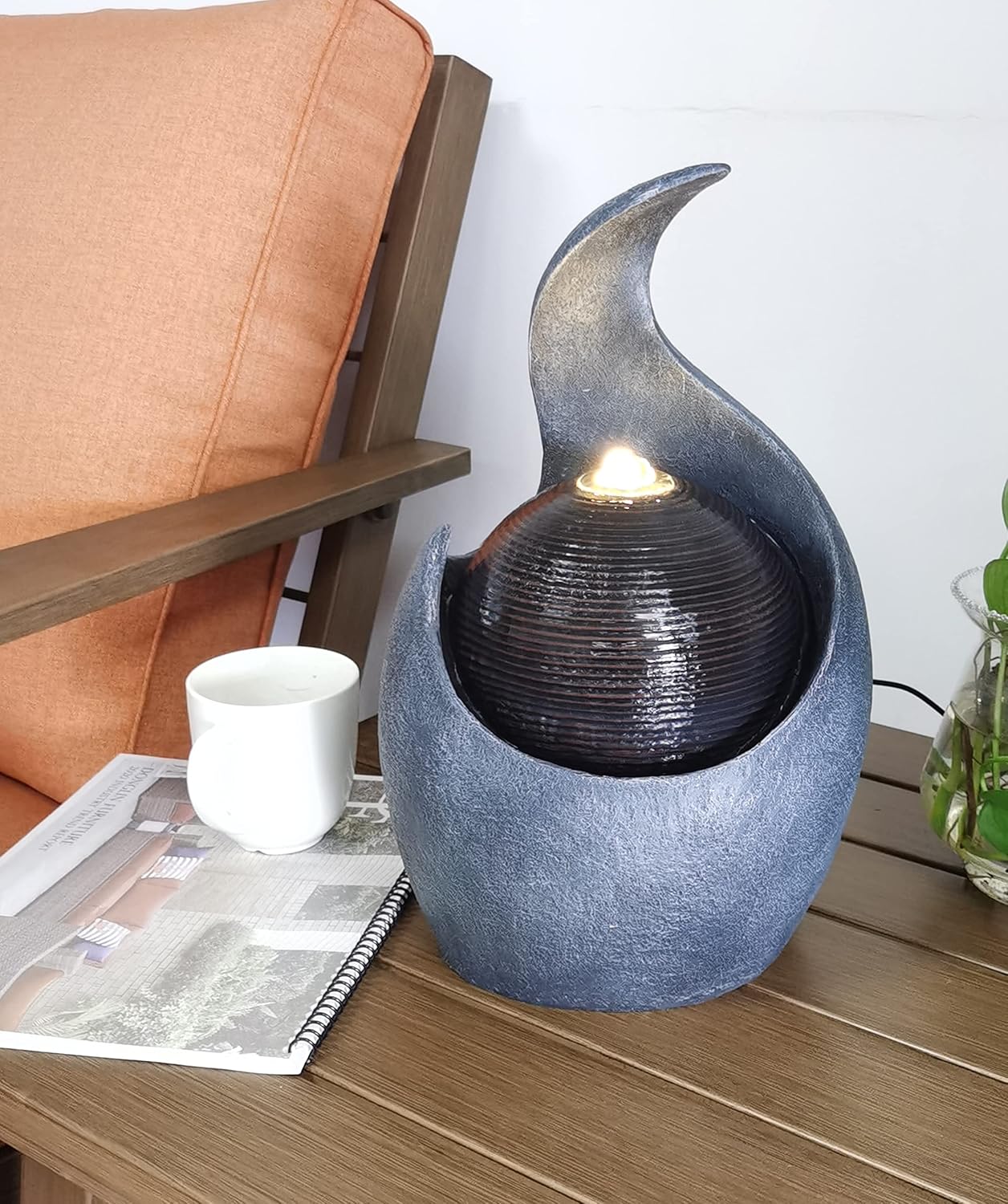 Indoor Zen Ball Tabletop Fountain with LED Light