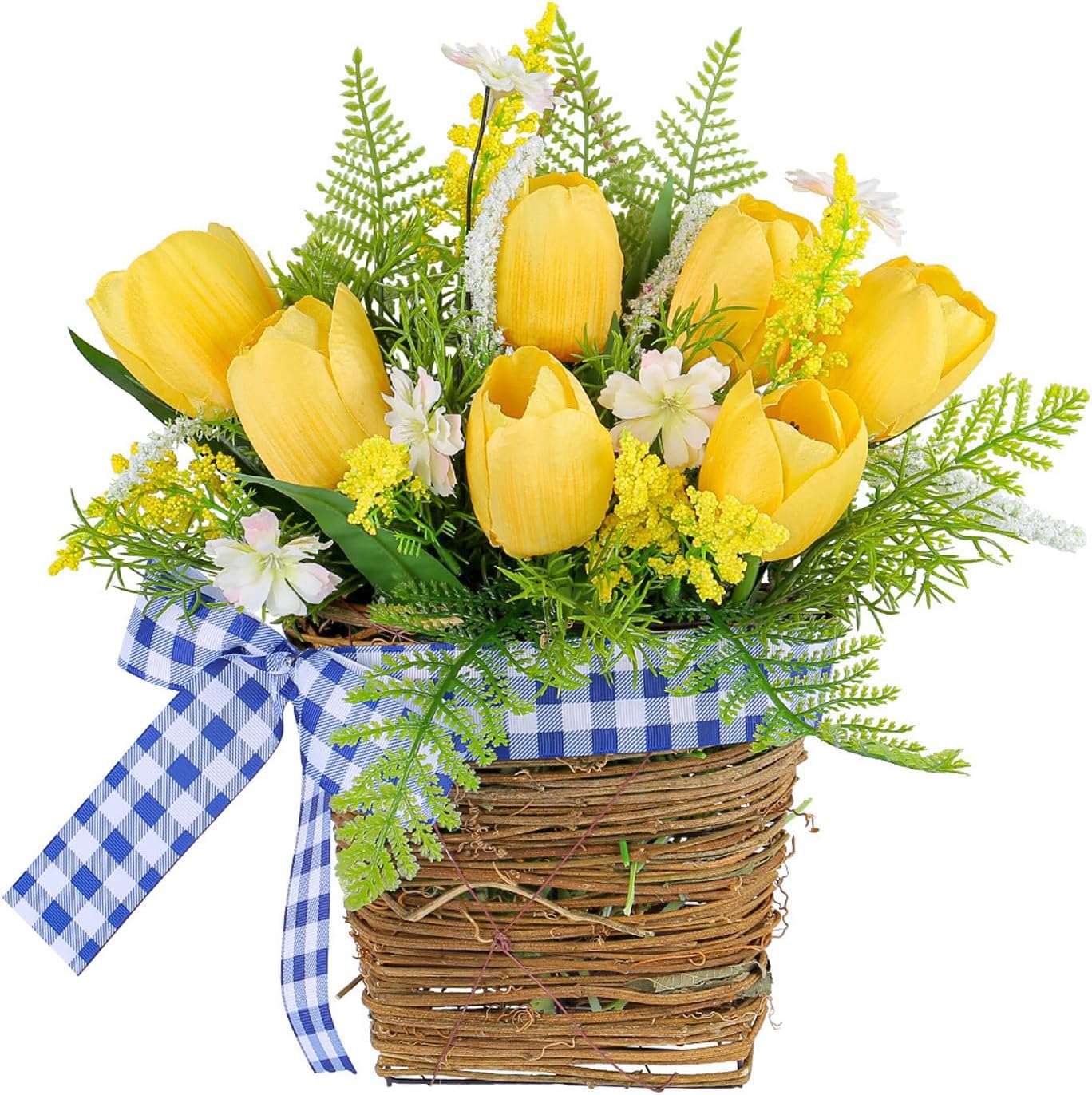 Artificial Hanging Flowers Basket Wreath Decor