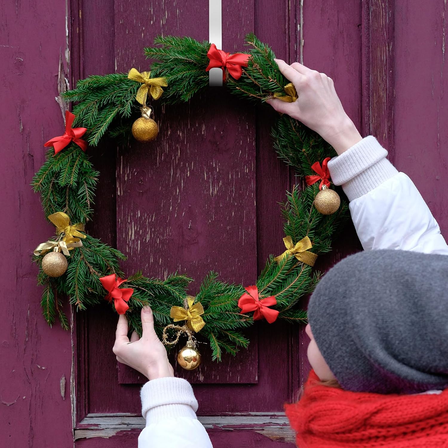 2 PCS Ultra Thin Wreath Hanger for Front Door