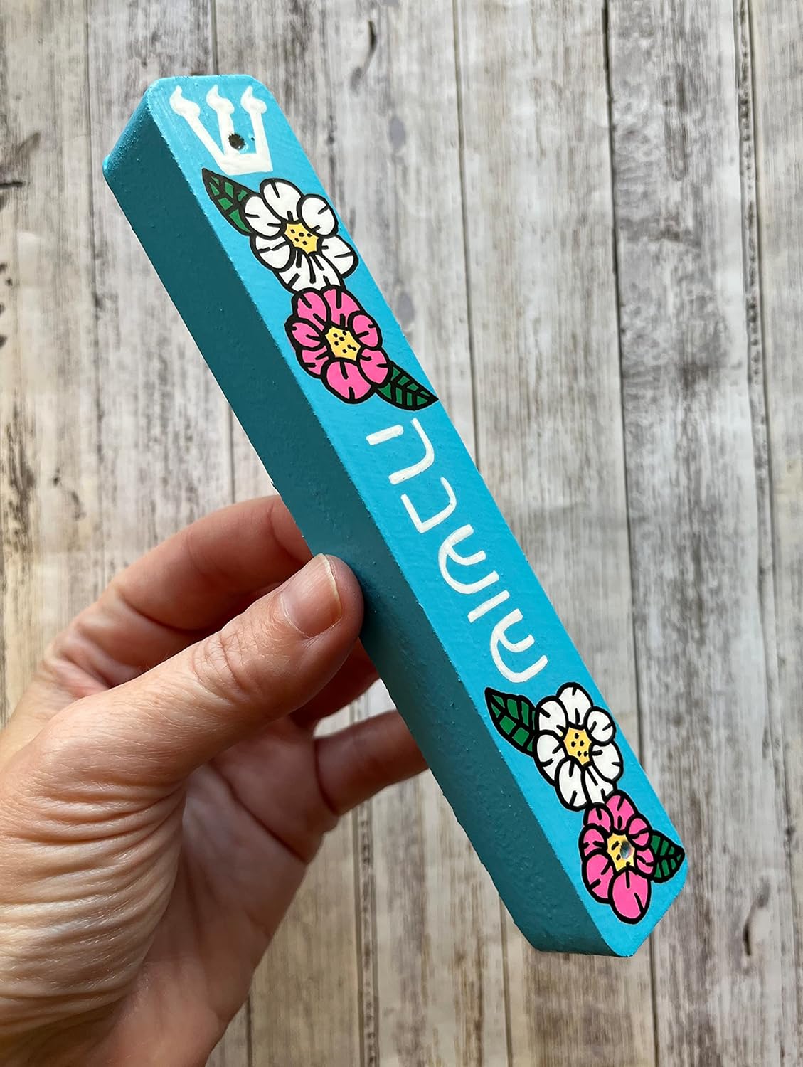 Personalized Mezuzah Case with Kosher Scroll - Handcrafted Jewish Baby Gift