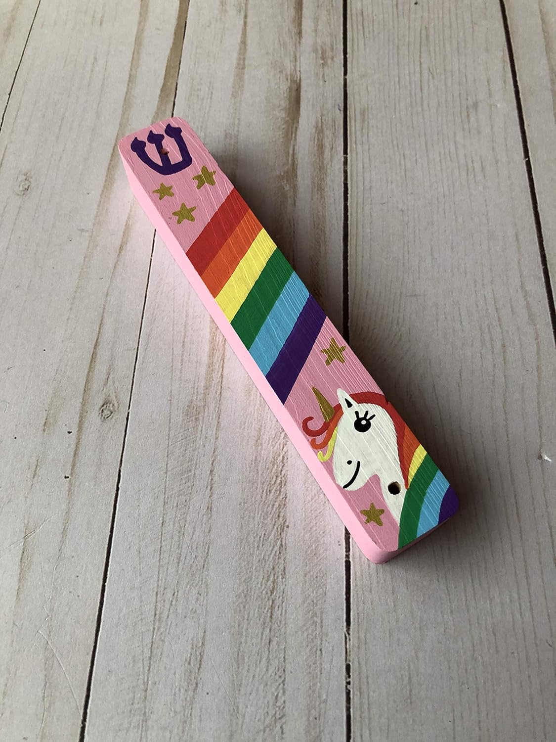 Unicorn Mezuzah Decor Pink 6 Inch