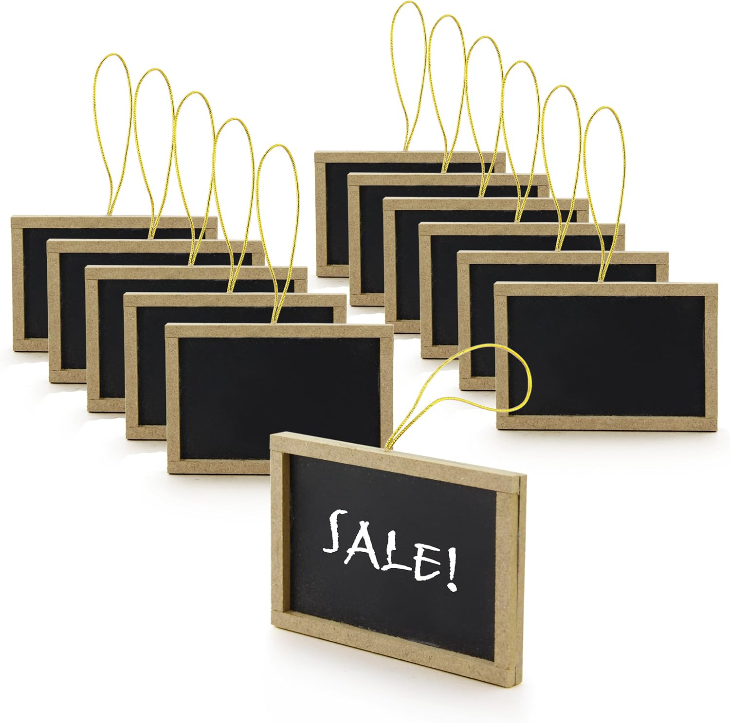 New Star Foodservice Rectangle Black Mini Chalkboard Set of 12