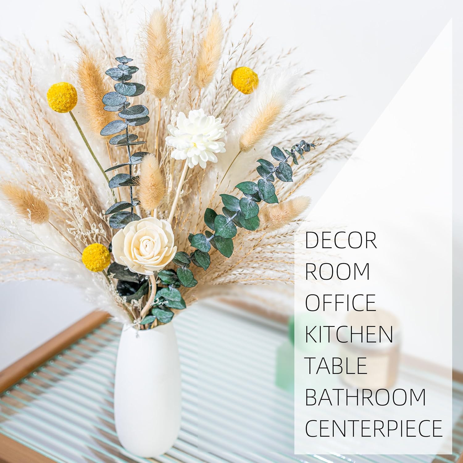 WILD AUTUMN Pampas Grass Decor Set with Vase