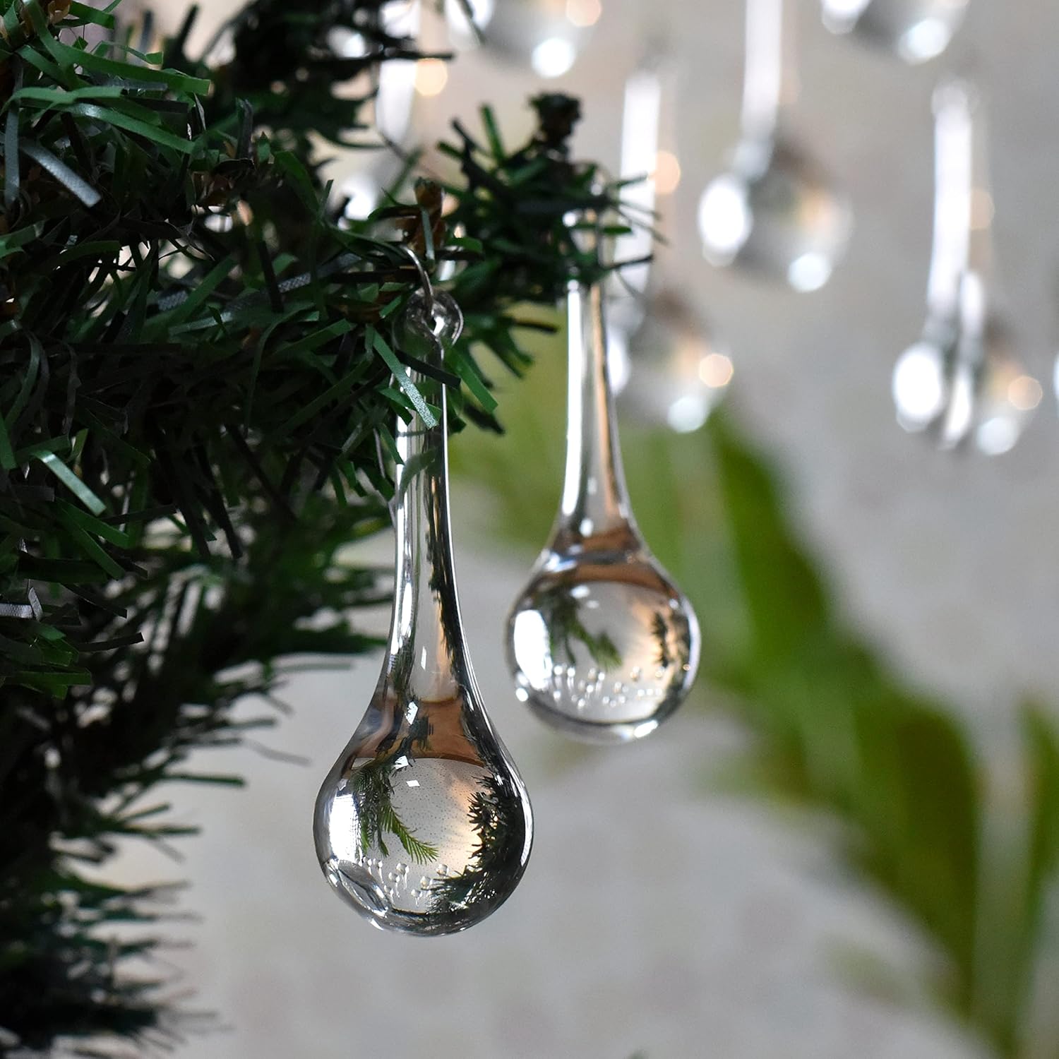 IndianShelf Clear Teardrop Crystal Ornaments 3 20 Piece