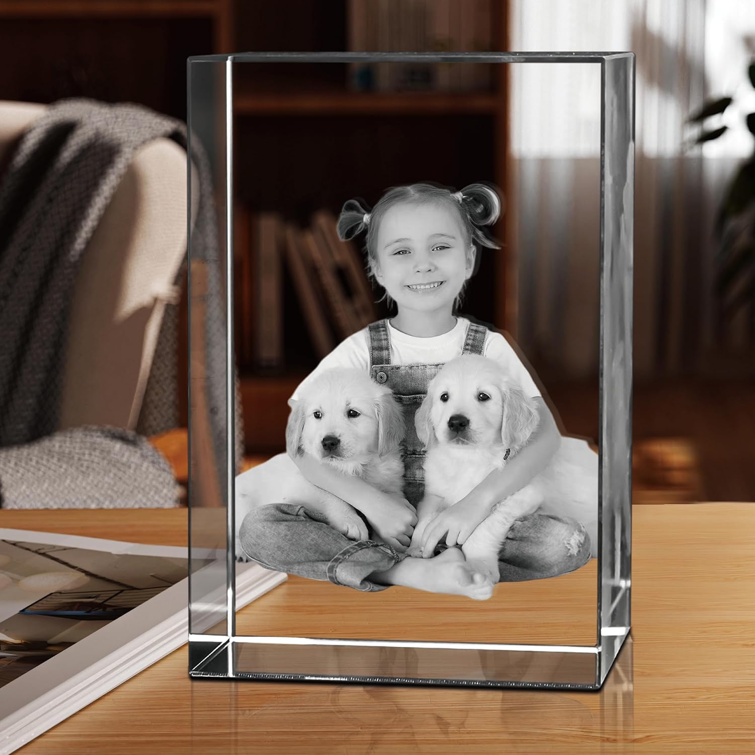 Personalized 3D Crystal Photo Cube With Custom Image