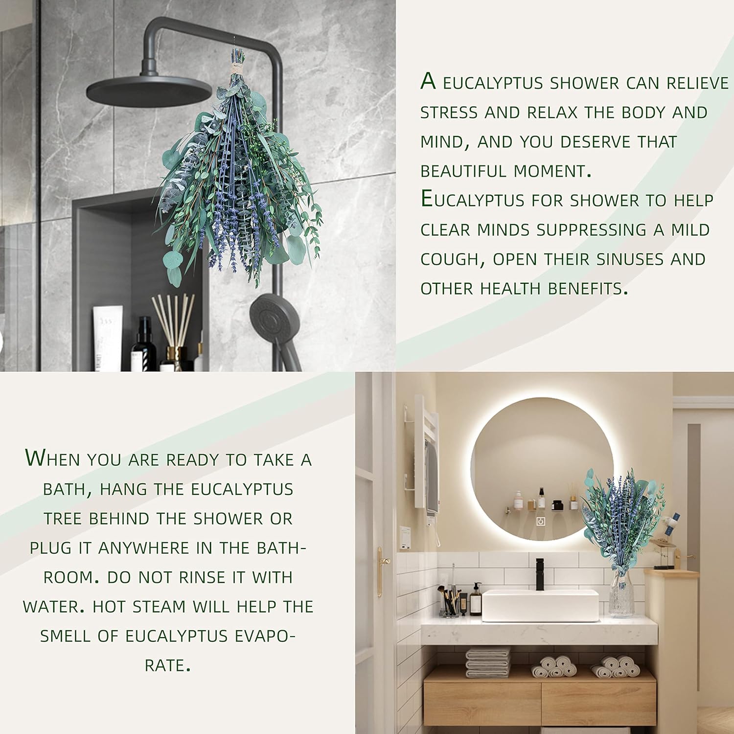 4 Kinds Eucalyptus Lavender Flower Bundle for Shower Decor