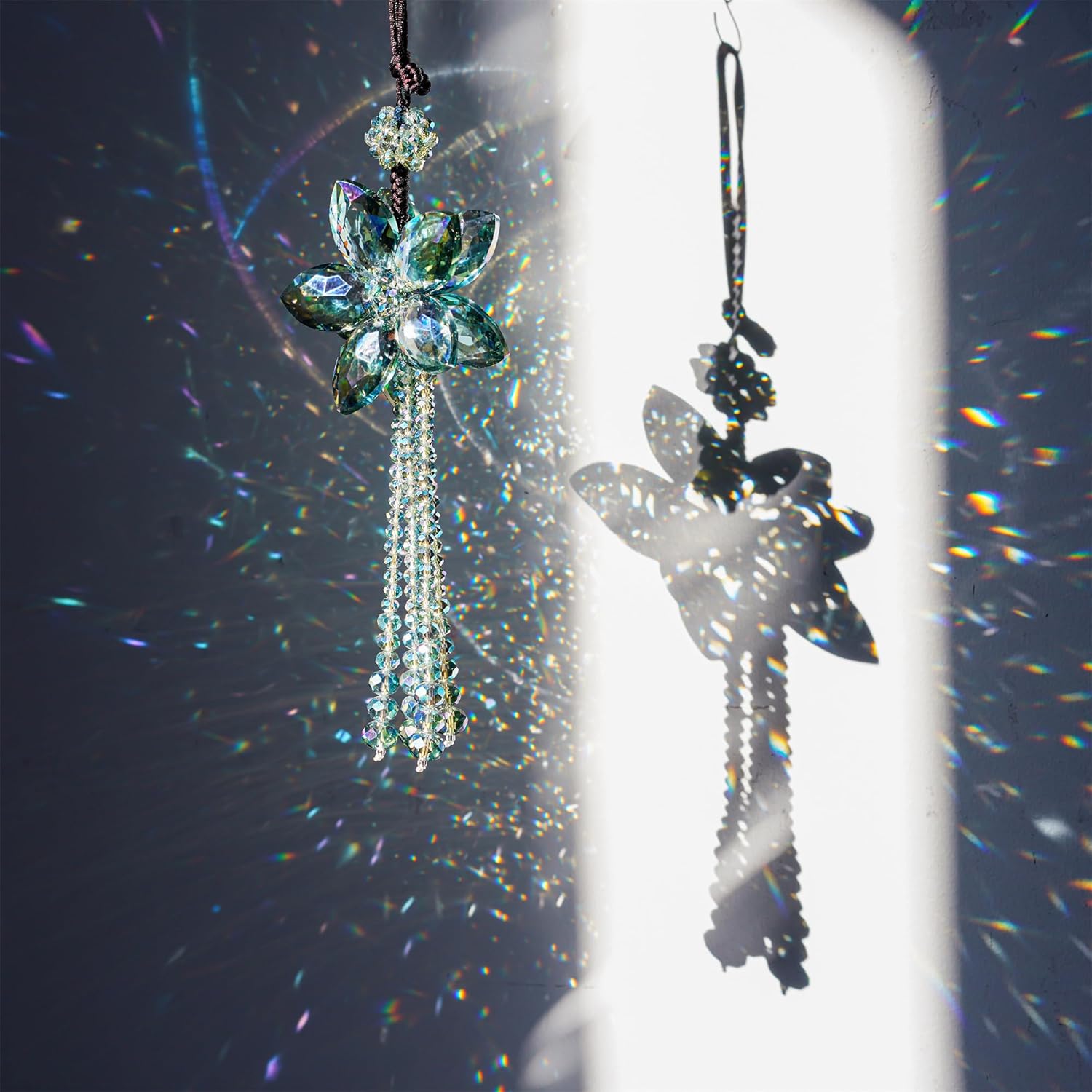 Crystal Color Flower Car Charms for Rear View Mirror