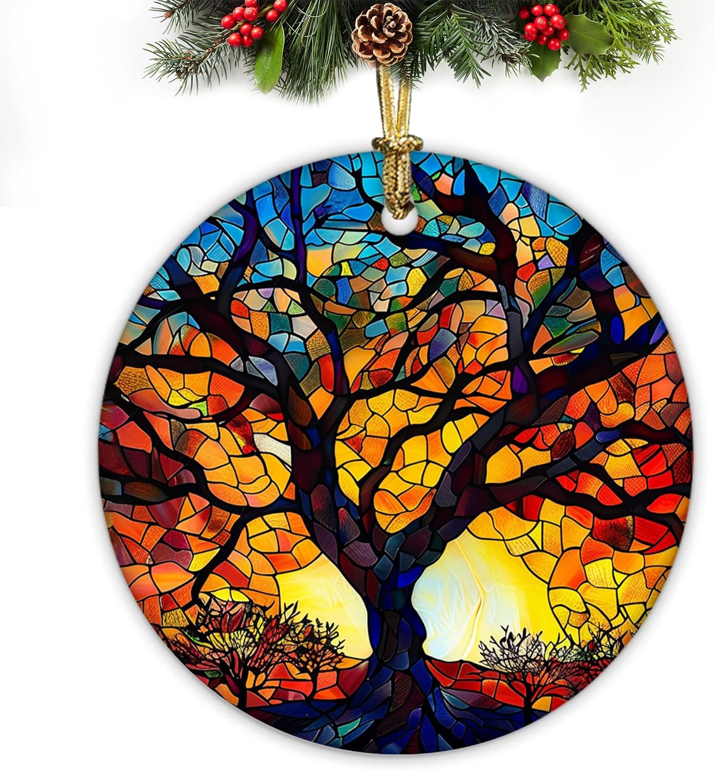Tree of Life Ceramic Christmas Ornament Set 2024