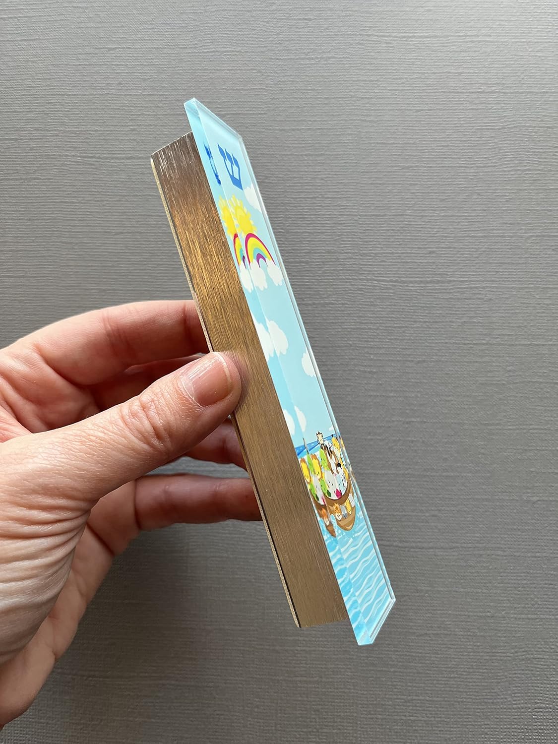 Childrens Mezuzah Scroll Case with Rainbow Design