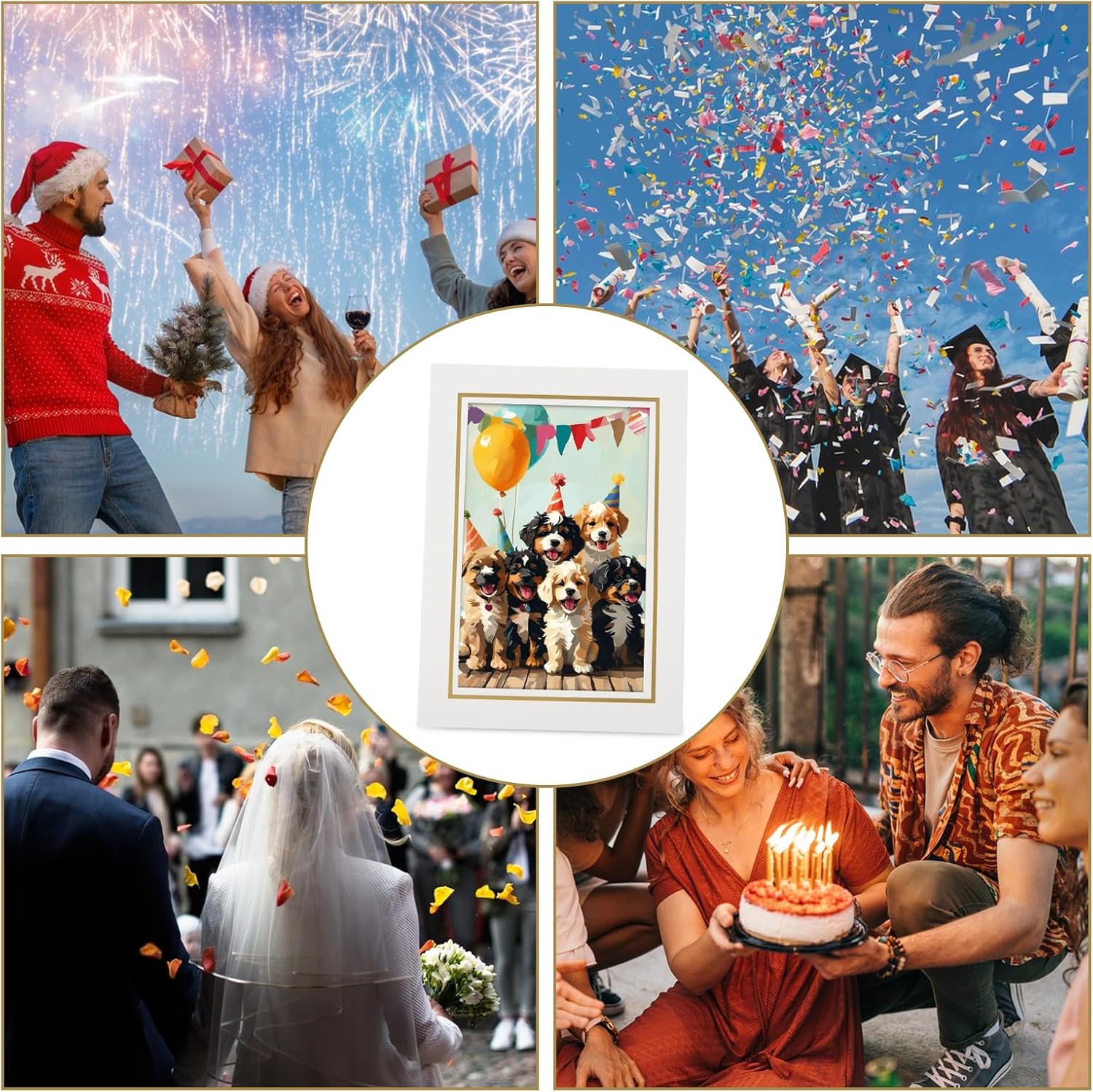 50Pcs White Paper Picture Frames 4x6 with Easel