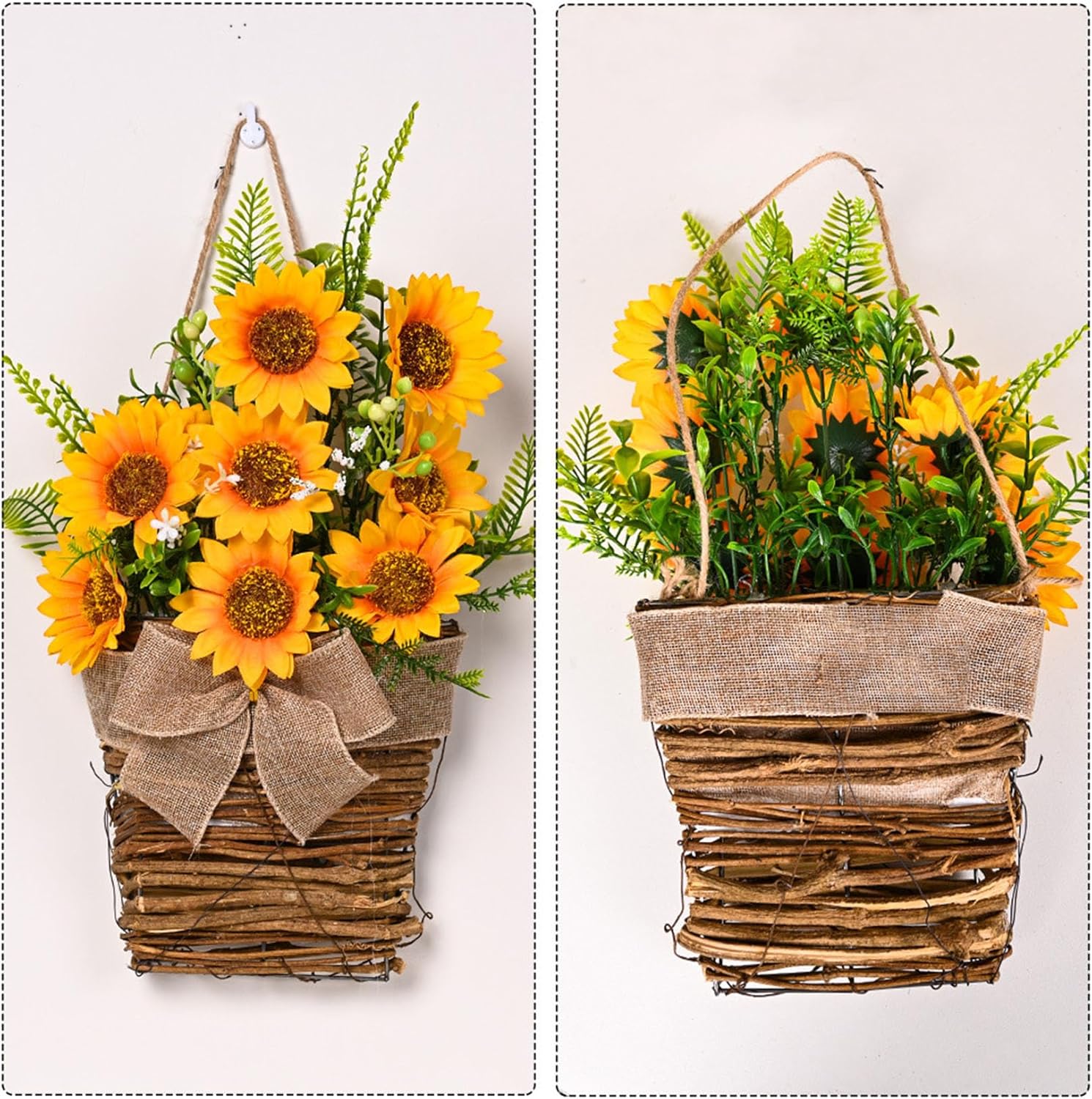 Artificial Sunflower Door Wreath 1732 Inch Yellow Hanging Decor