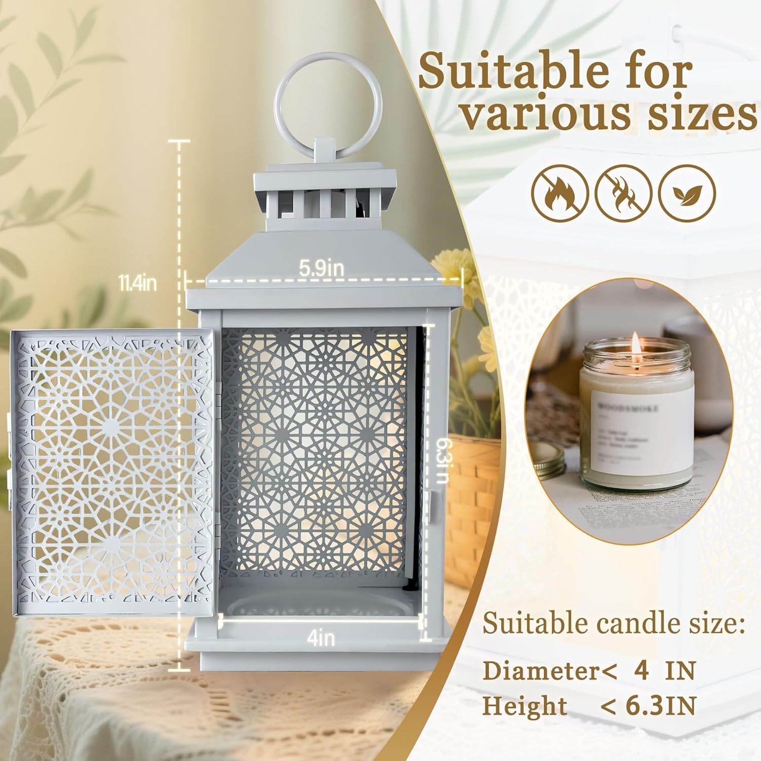 White Lighthouse Style Candle Warmer Lamp with Timer and Dimmer