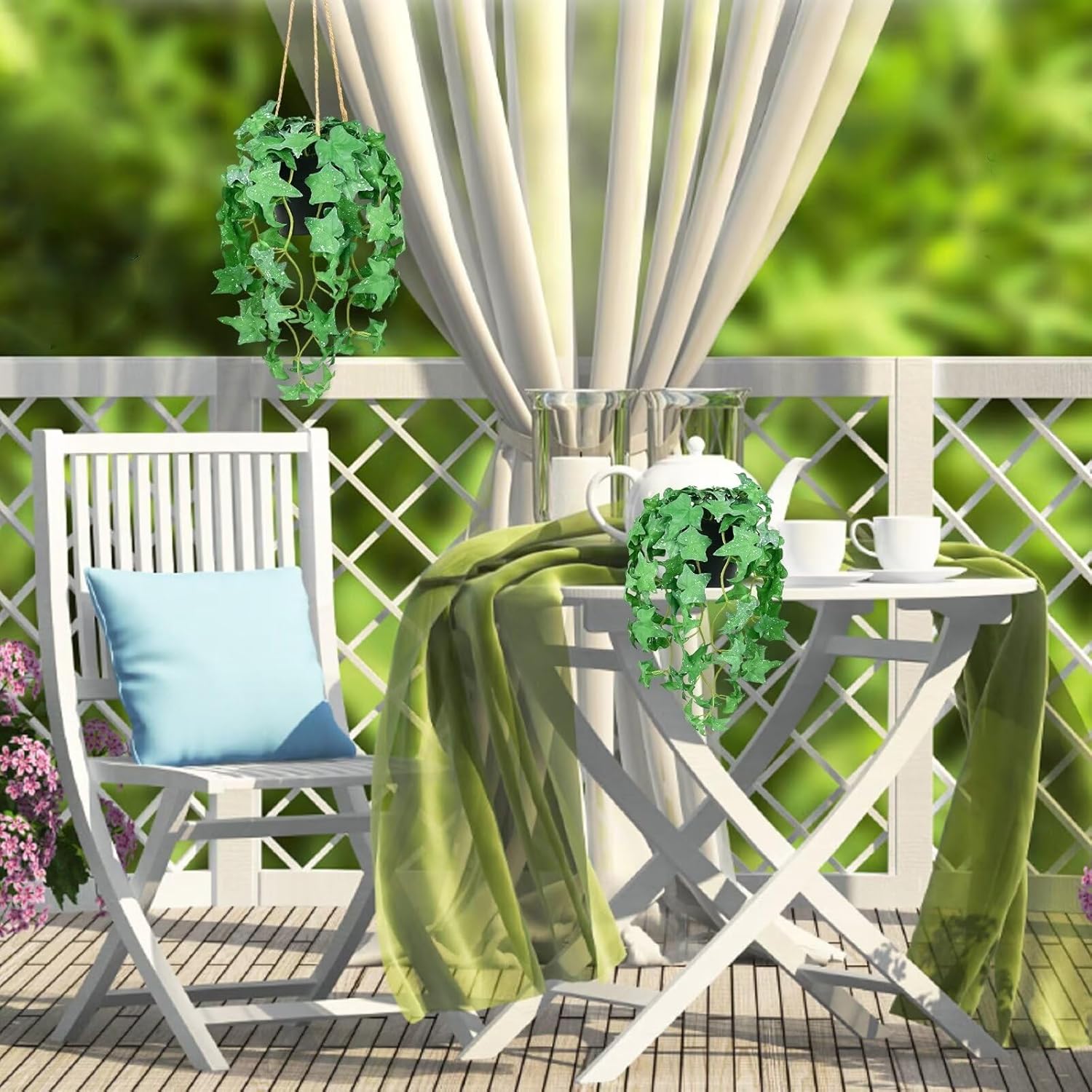 Real Touch Artificial Hanging Plants with Pot for Home Office Decor