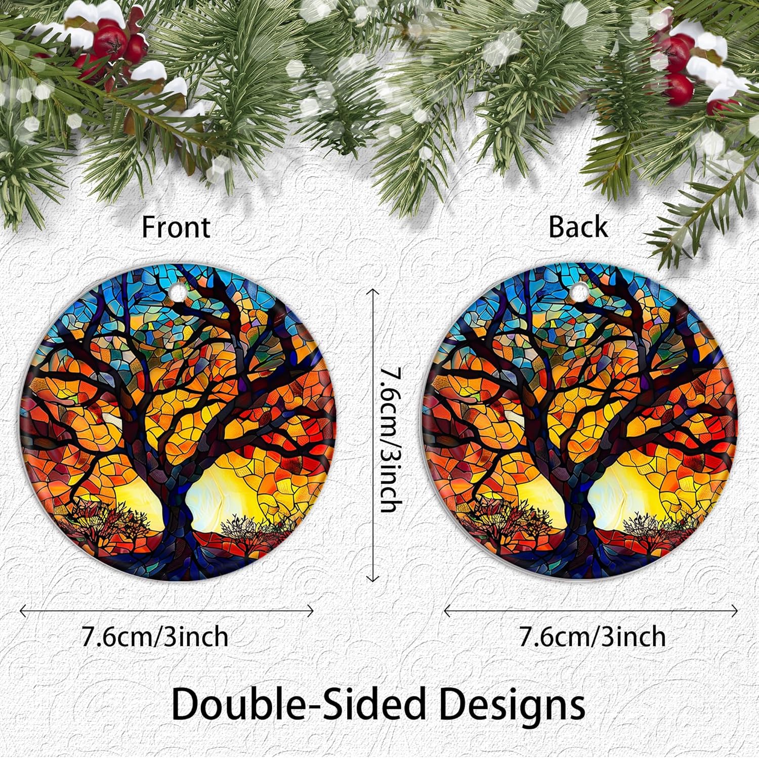 Tree of Life Ceramic Christmas Ornament Set 2024