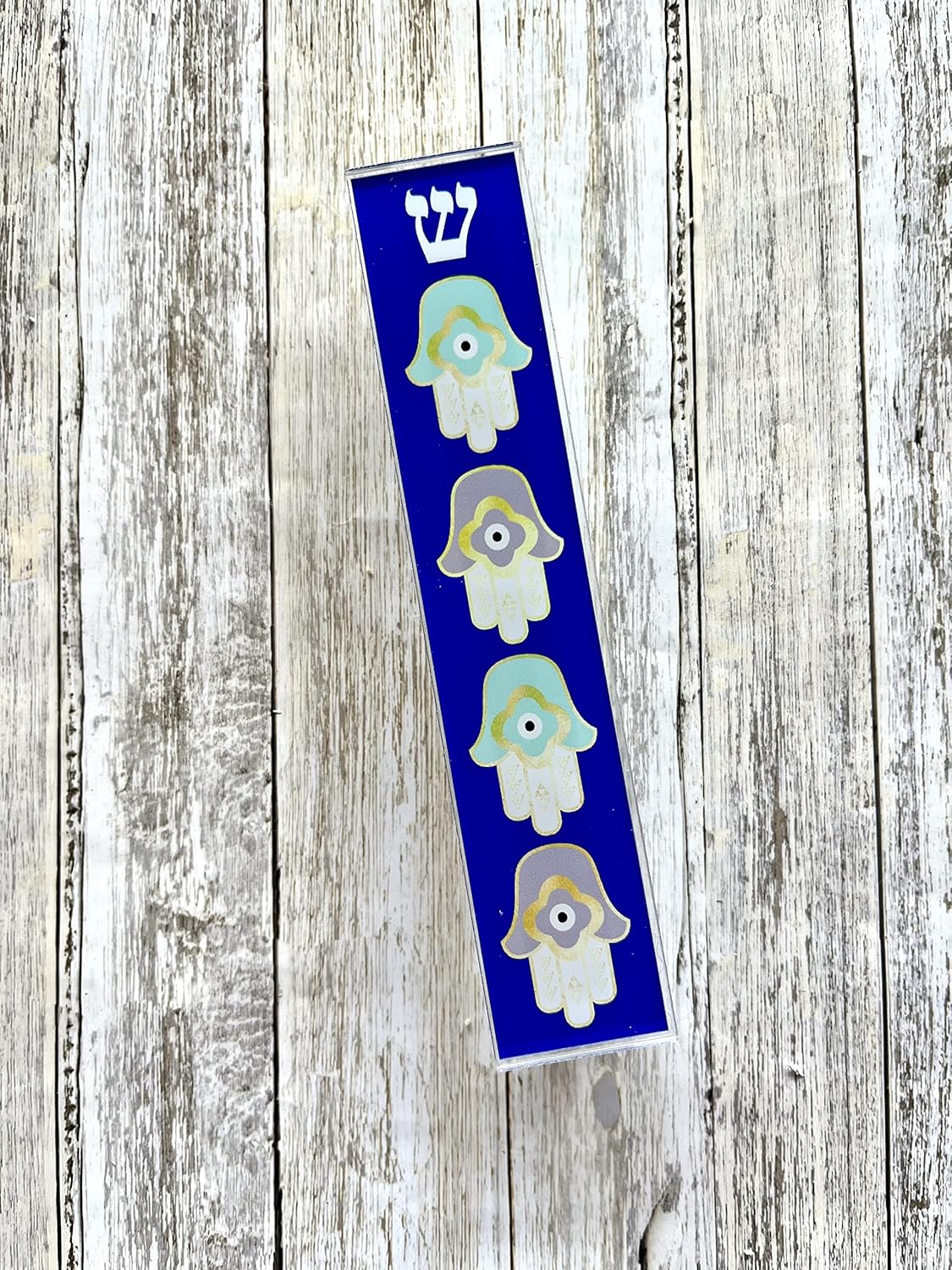 Hamsa Mezuzah Acrylic Aluminum Scroll Case