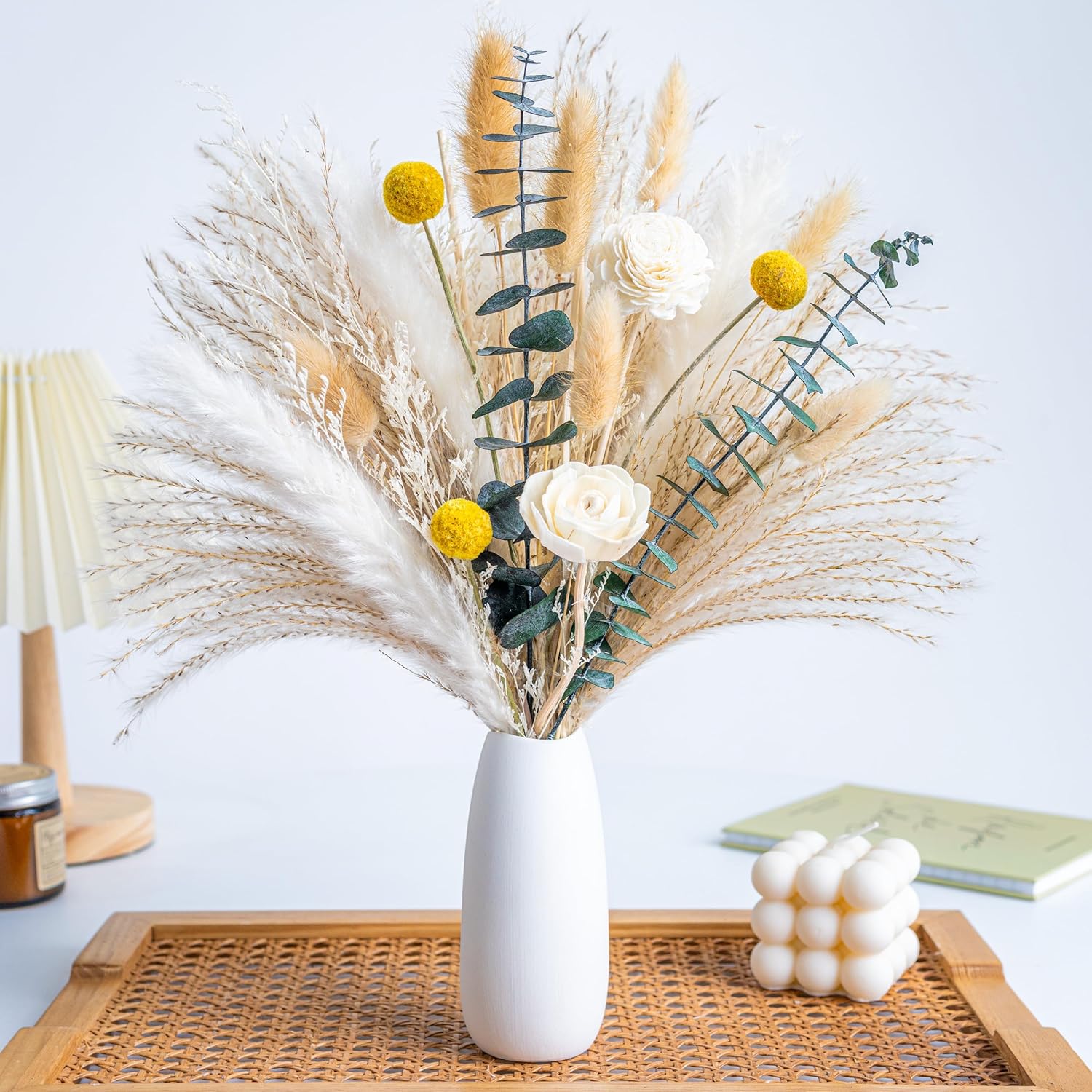 WILD AUTUMN Pampas Grass Decor Set with Vase