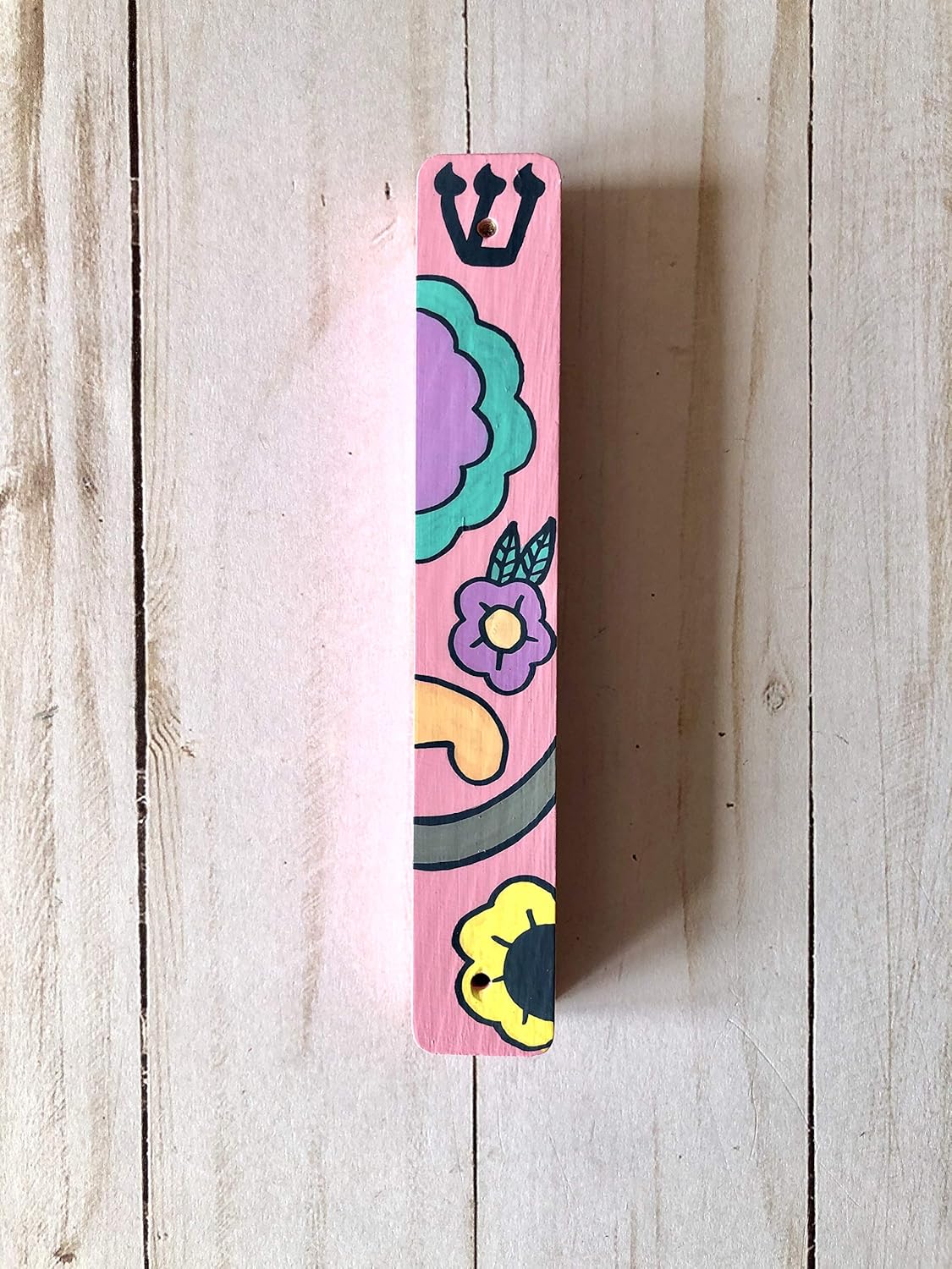 Lea Joelle Hamsa Mezuzah Set with Blessing Light Pink
