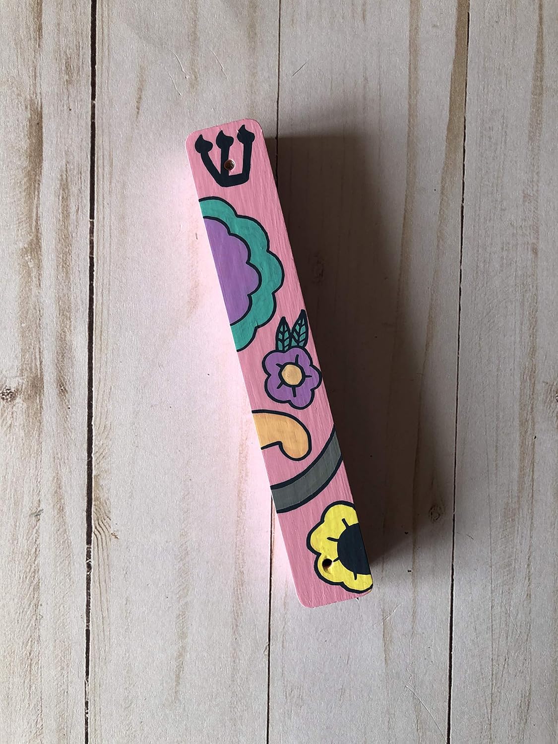 Lea Joelle Hamsa Mezuzah Set with Blessing Light Pink