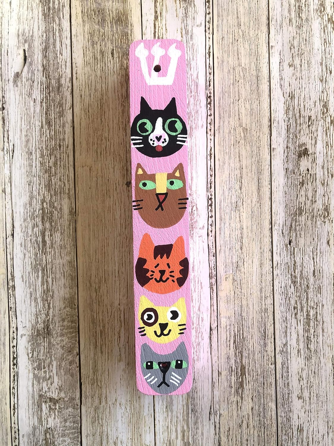 Cat Mezuzah Kids Room Door Blessing Pink No Scroll