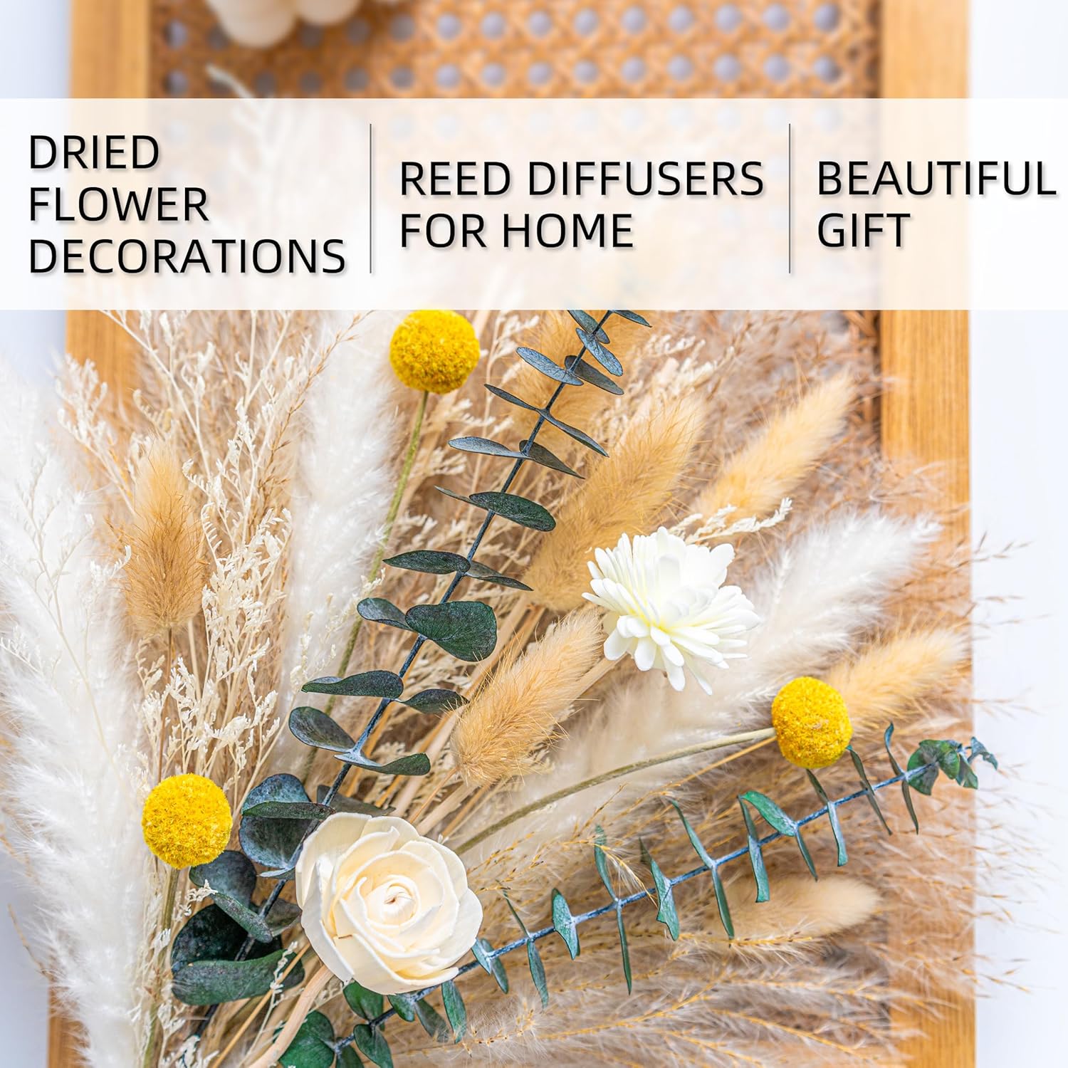 WILD AUTUMN Pampas Grass Decor Set with Vase