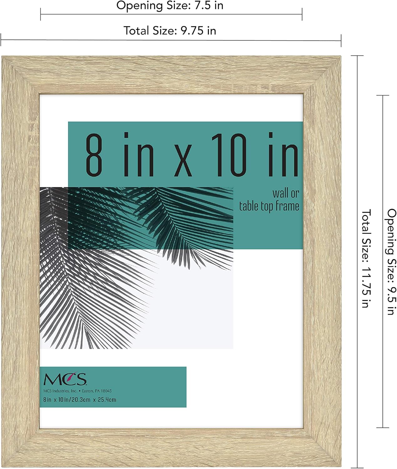 MCS 8x10 Picture Frame Woodgrain 4-Pack Wall Tabletop Display