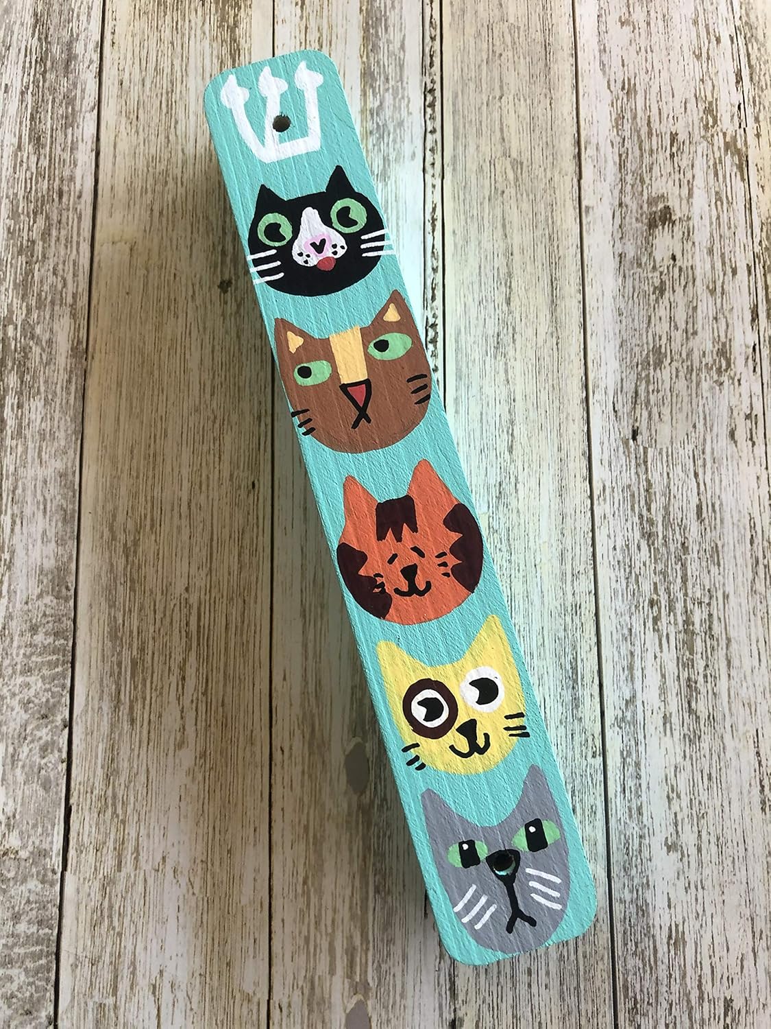 Cat Mezuzah Childrens Scroll Case Door Blessing