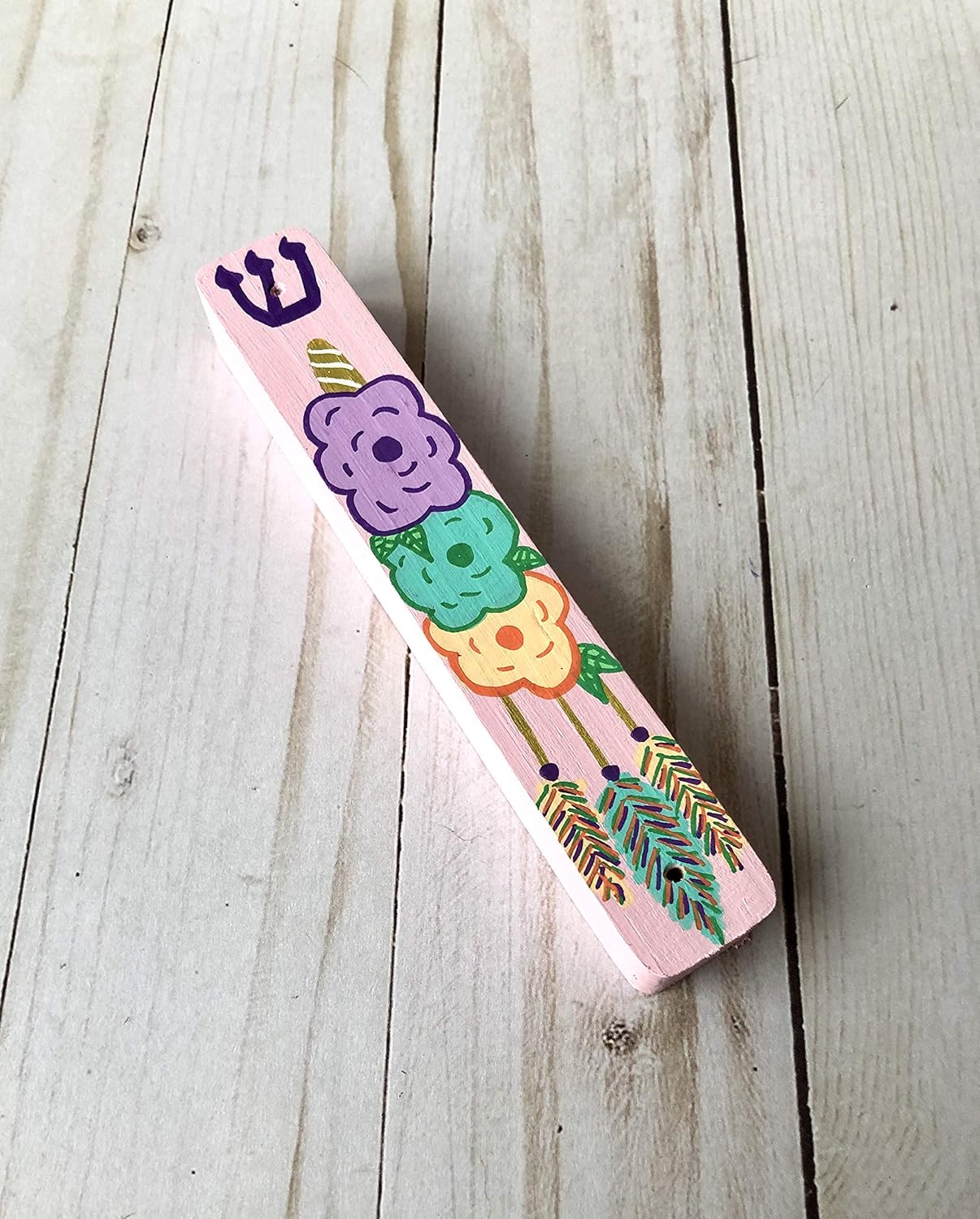 Unicorn Dream Catcher Hamsa and Mezuzah Case Light Pink