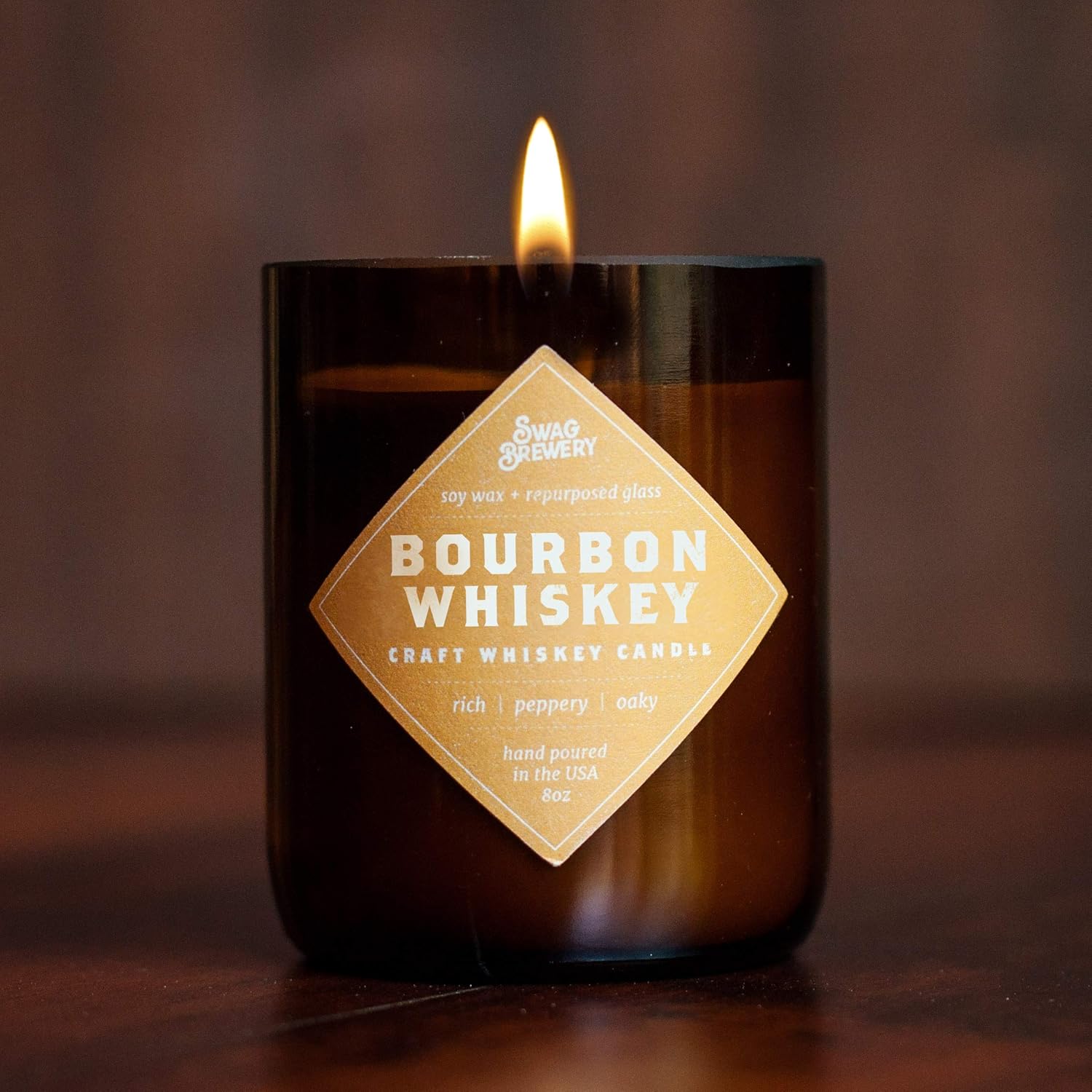Bourbon Whiskey Brew Candle - Man Cave Gift Fathers Day Gift Scotch Bourbon Scent