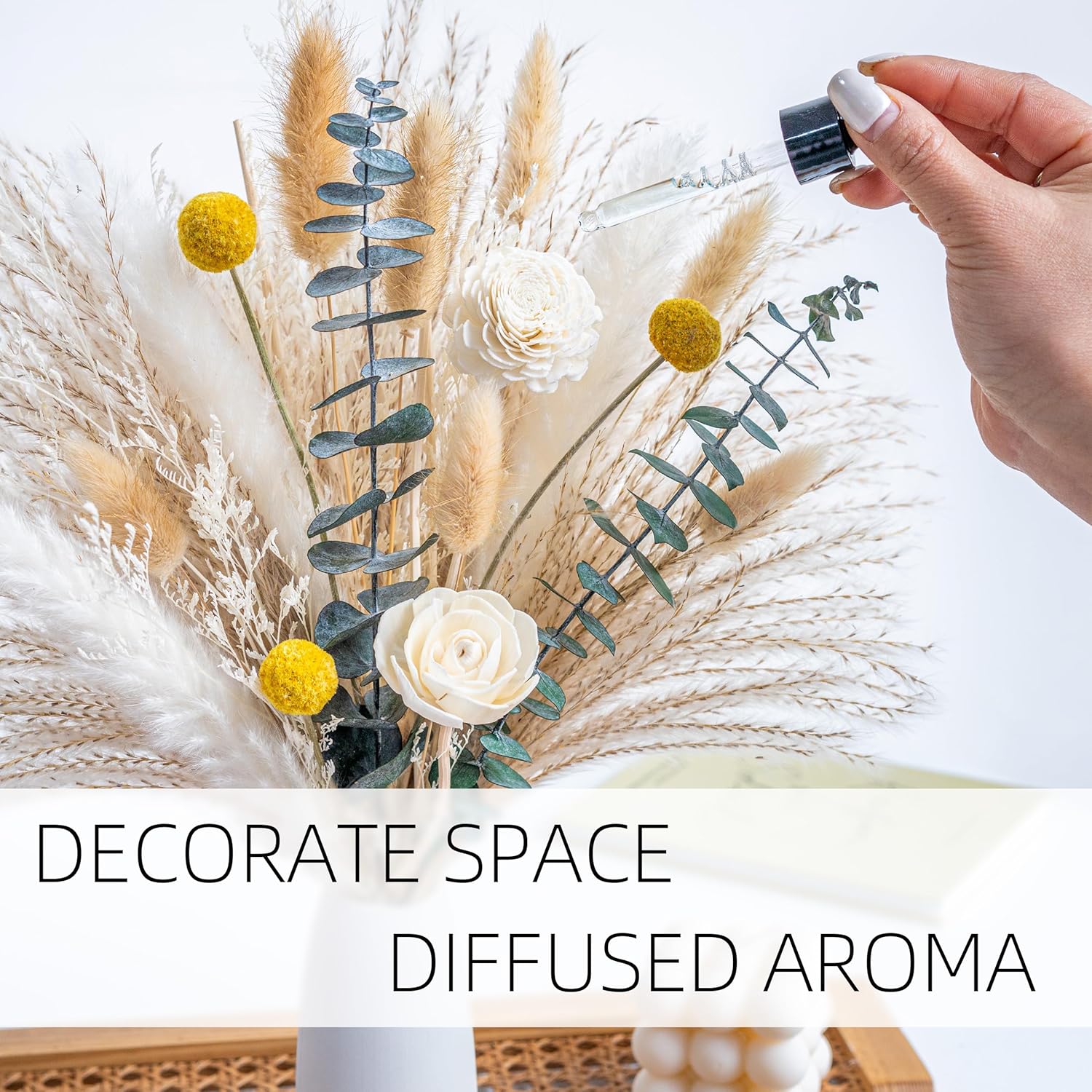 WILD AUTUMN Pampas Grass Decor Set with Vase