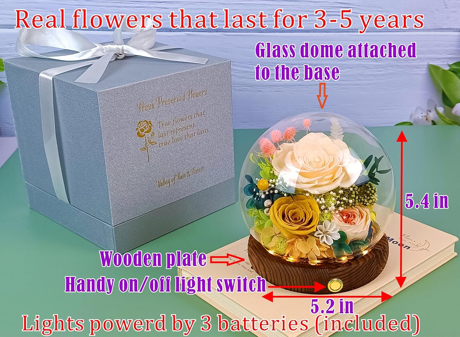 Valley of Rain Forest Preserved Flowers Arrangement
