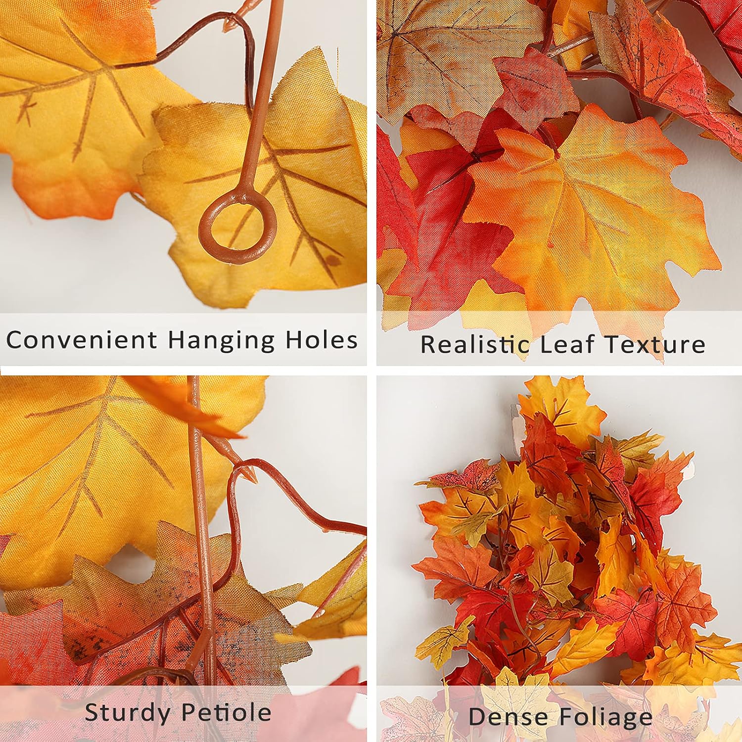 RECUTMS 2 Pcs Fall Leaves Garland for Home Decor
