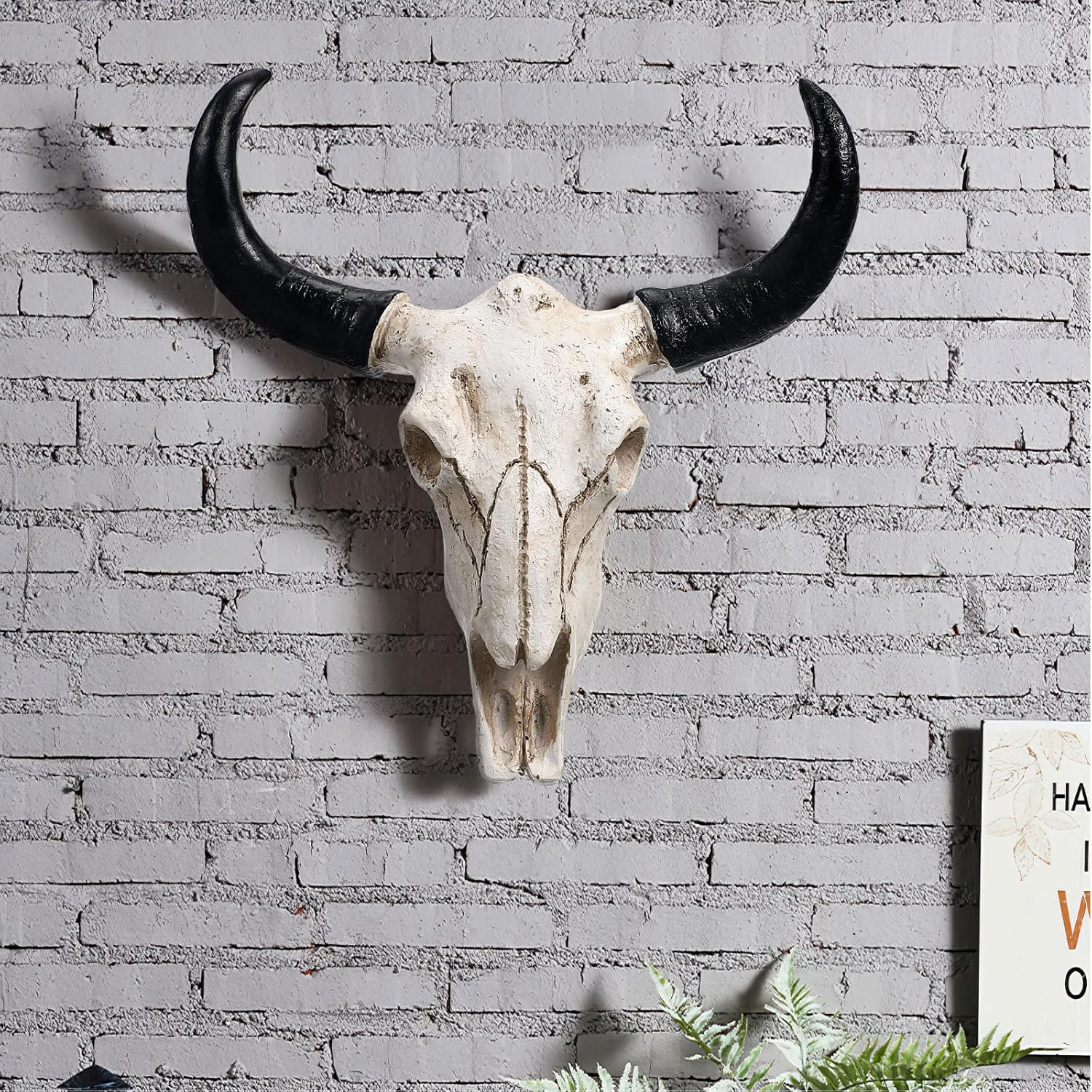 VOSAREA Cow Skull Wall Art Decor Sculpture