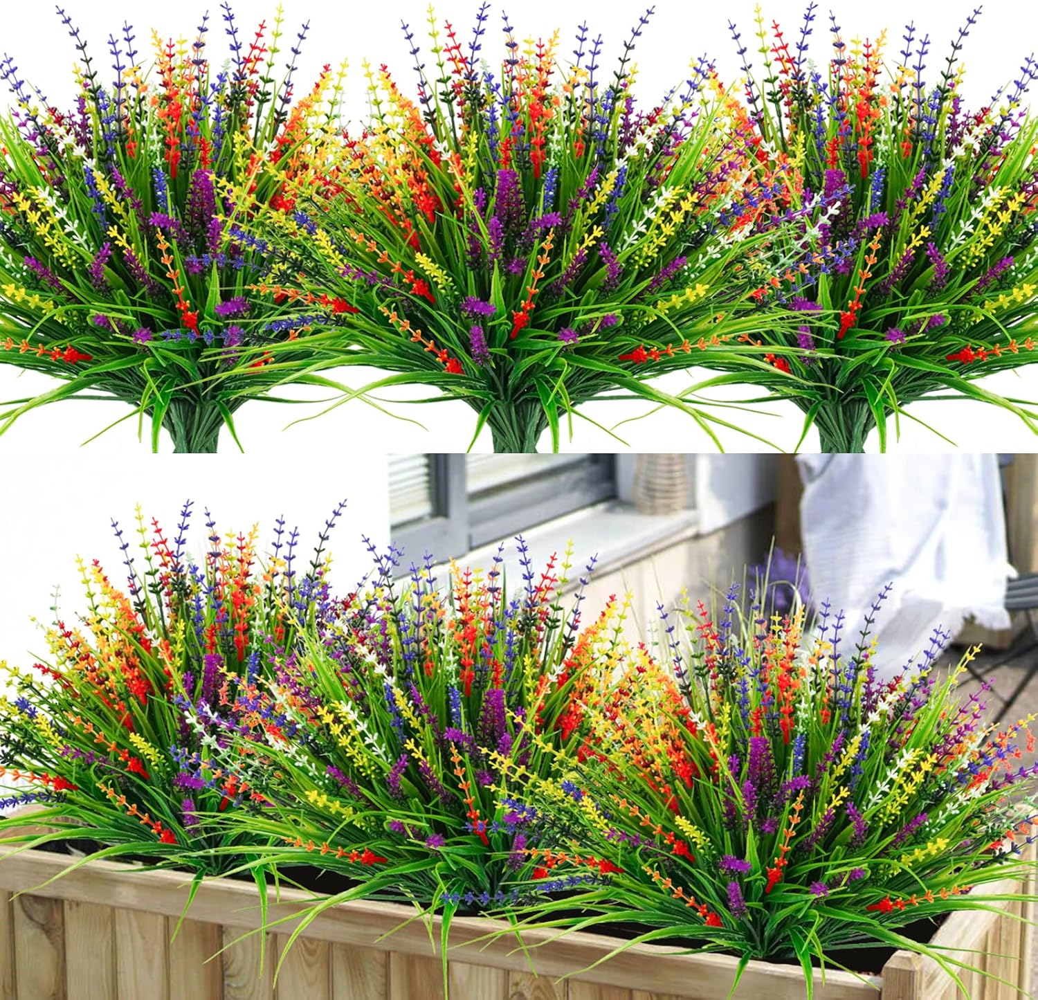 36 Pcs Artificial Plants Outdoor with UV Resistance