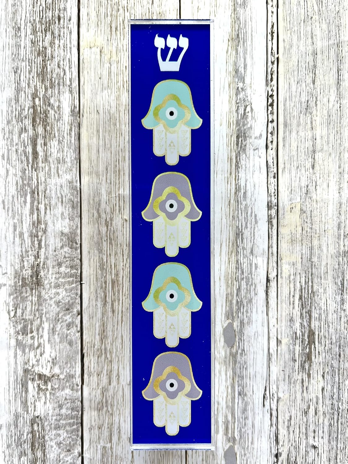 Hamsa Mezuzah Acrylic Aluminum Scroll Case