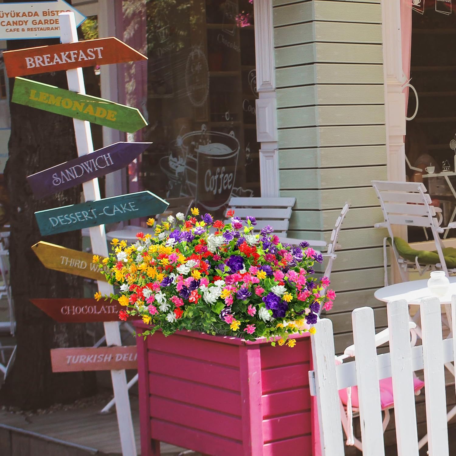 Artificial Plants Flowers for Outdoors 12 Bundles