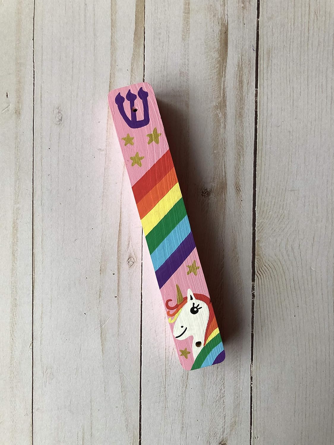 Unicorn Mezuzah Decor Pink 6 Inch