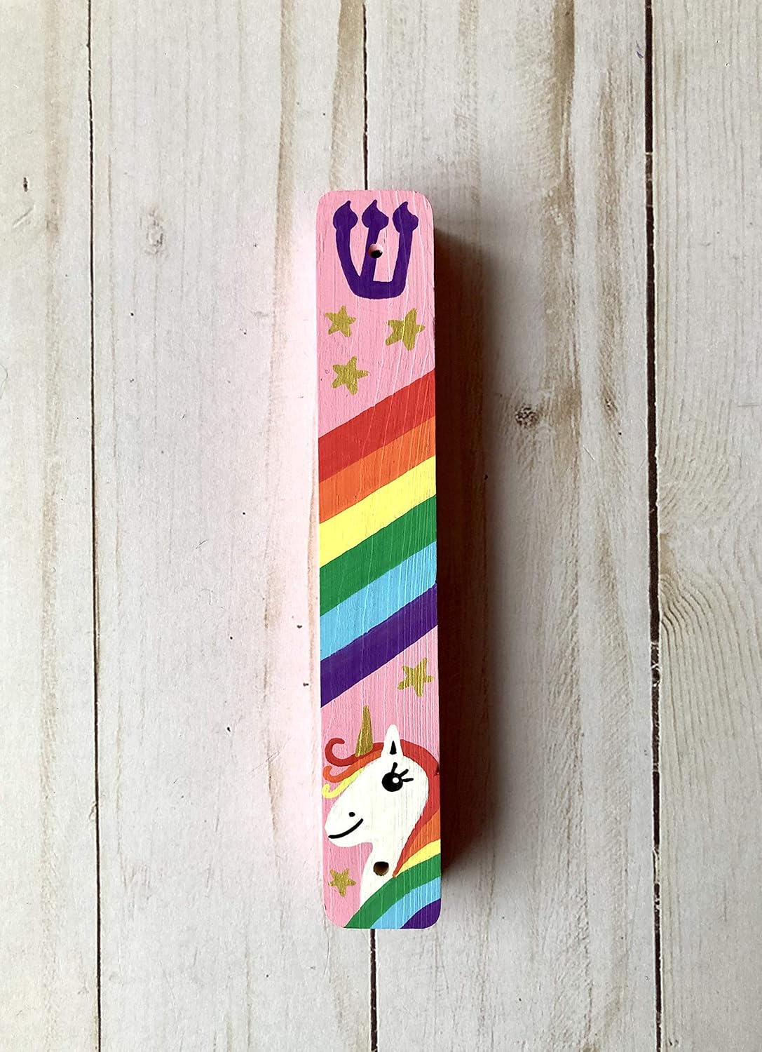 Unicorn Mezuzah Decor Pink 6 Inch
